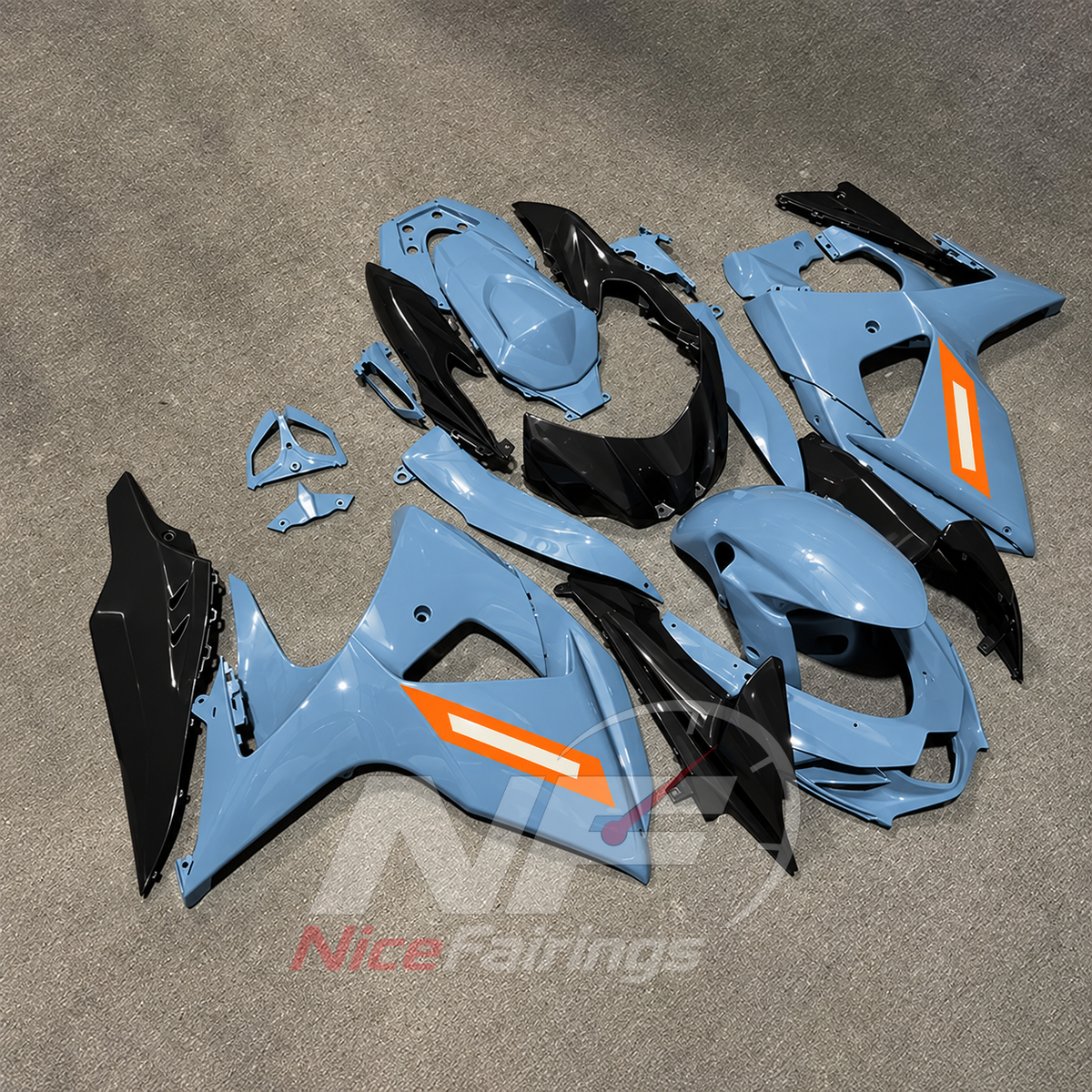ABS Plastic Body Panel Set Compatible with Suzuki GSX-R1000 K9 2009-2016 | NiceFairings - side angle image