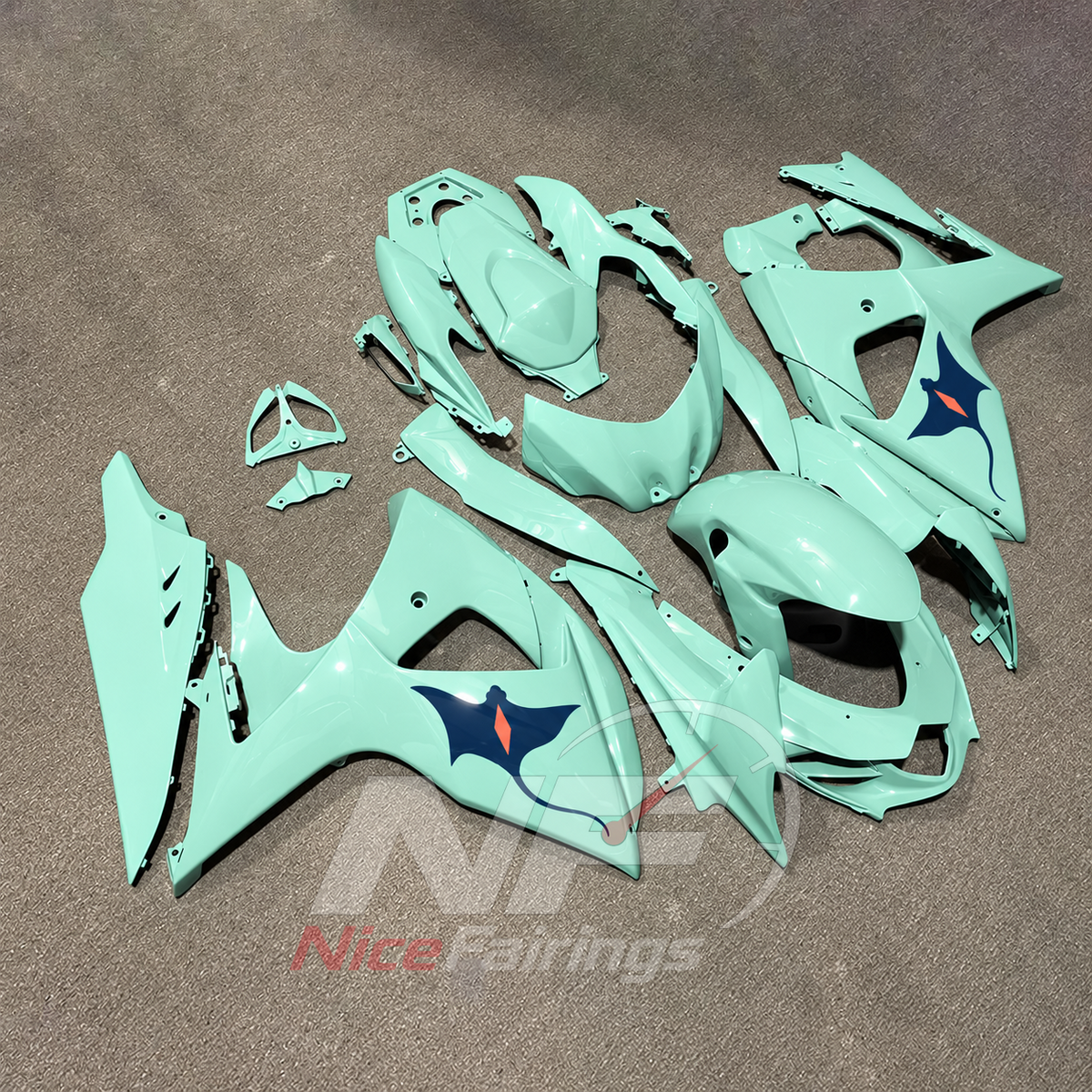 Replacement Injection-Molded Fairing Set Compatible with Suzuki GSX-R1000 K9 2009-2016 | NiceFairings - front angle image