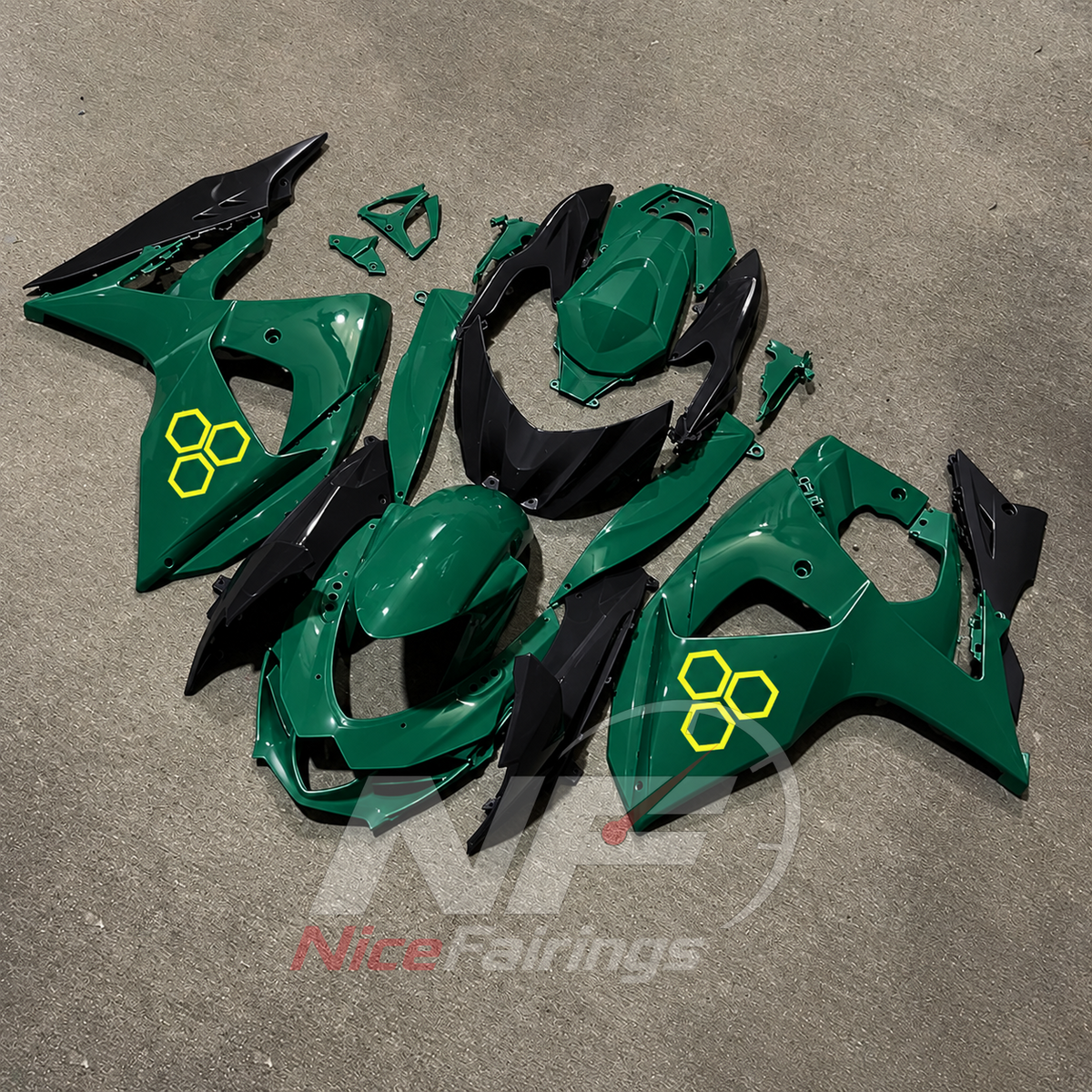 Custom-Painted Injection-Molded Bodywork Set Compatible with Suzuki GSX-R1000 K9 2009-2016 | NiceFairings - front angle image