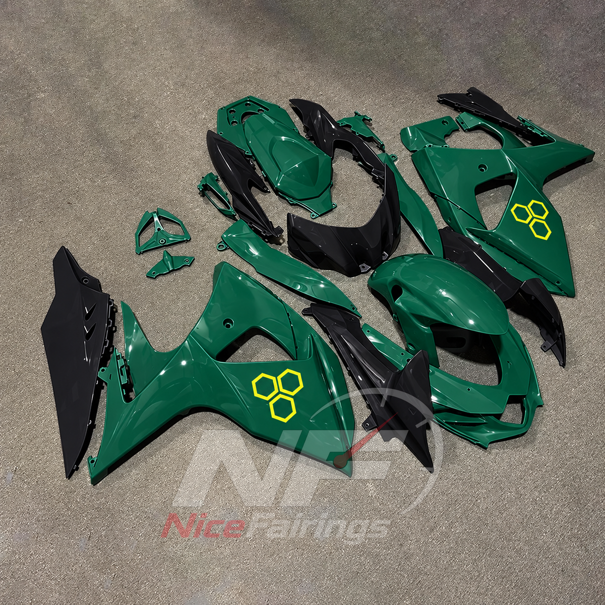 Custom-Painted Injection-Molded Bodywork Set Compatible with Suzuki GSX-R1000 K9 2009-2016 | NiceFairings - side angle image