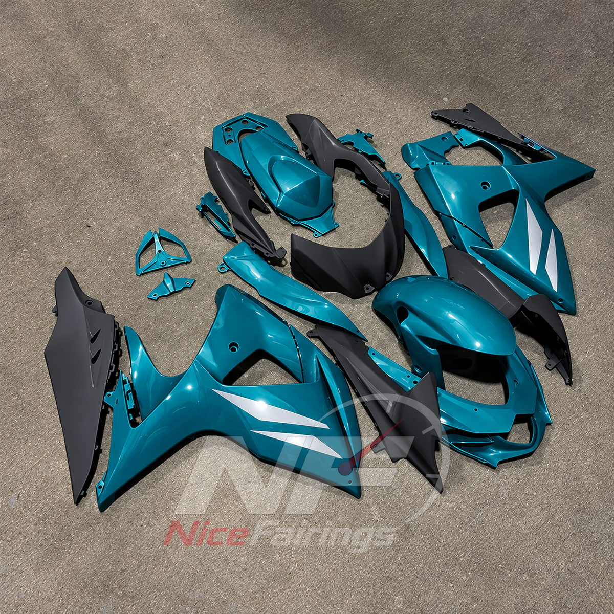 Aftermarket ABS Fairing Panel Kit Fits Suzuki GSX-R1000 K9 2009-2016 | NiceFairings - front angle image