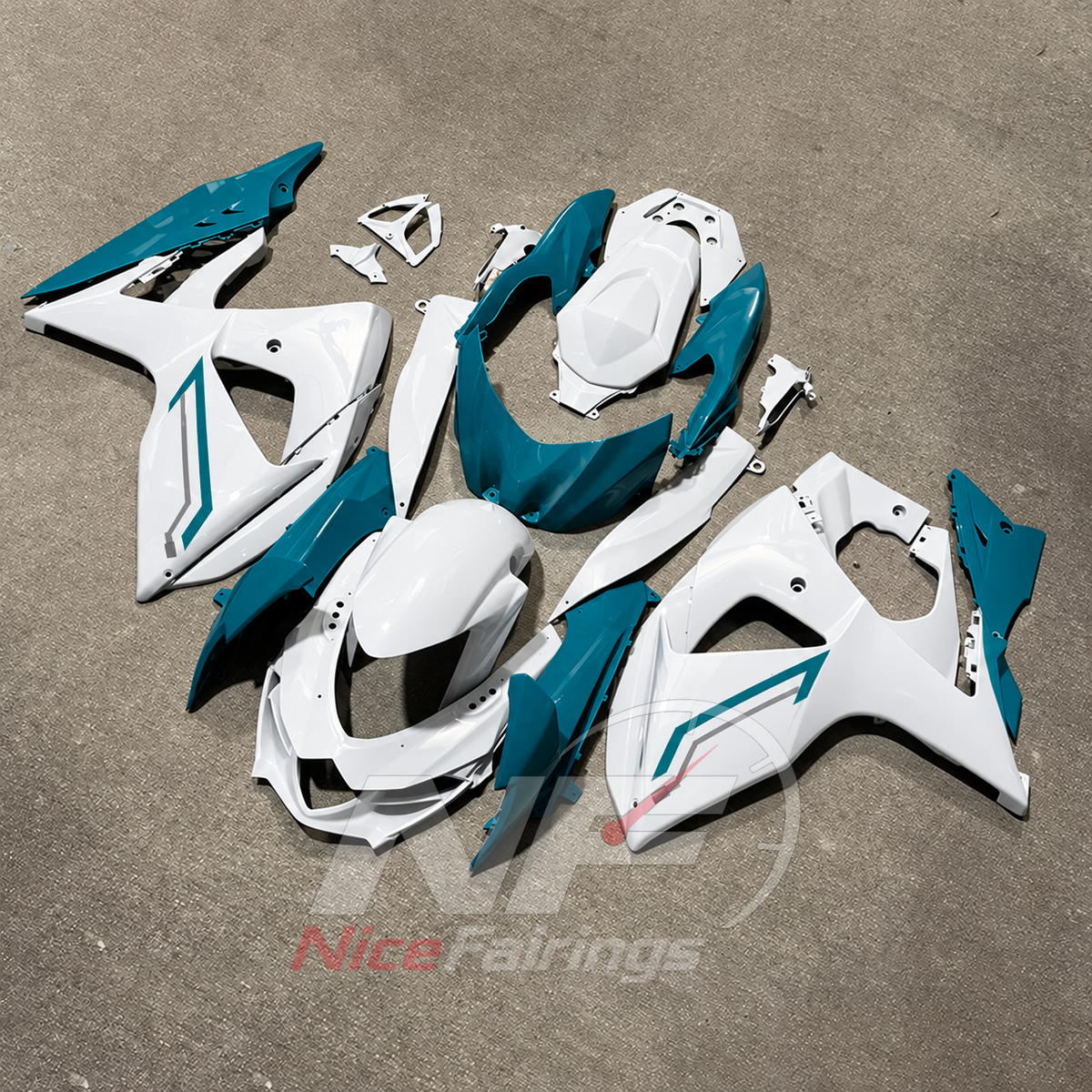 Replacement ABS Plastic Cowling Kit Fits 2009-2016 Suzuki GSX-R1000 K9 | NiceFairings - front angle image