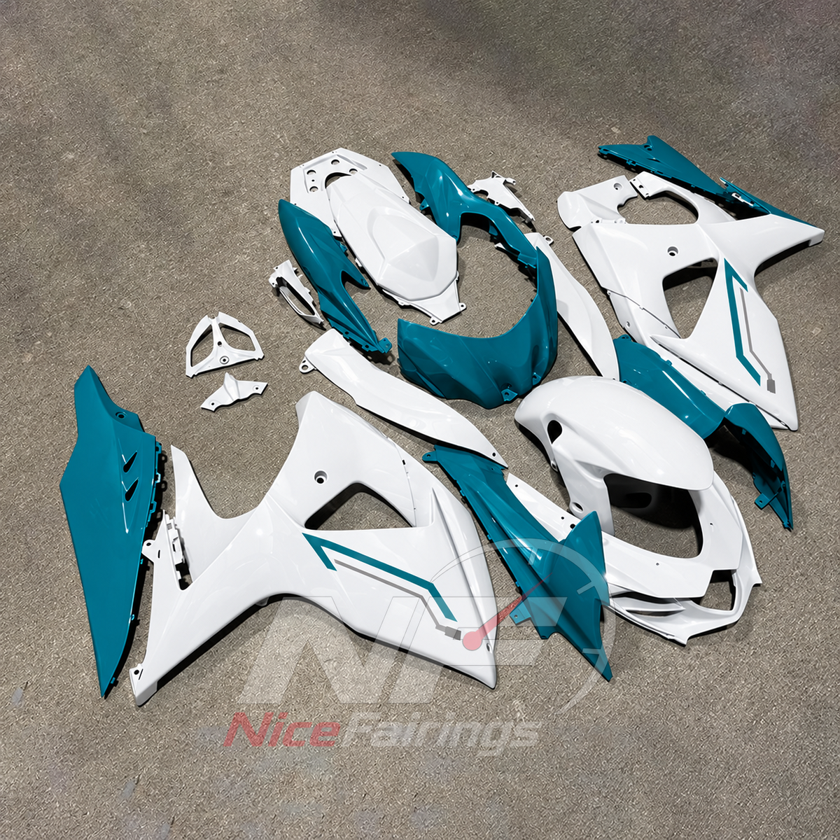 Replacement ABS Plastic Cowling Kit Fits 2009-2016 Suzuki GSX-R1000 K9 | NiceFairings - side angle image