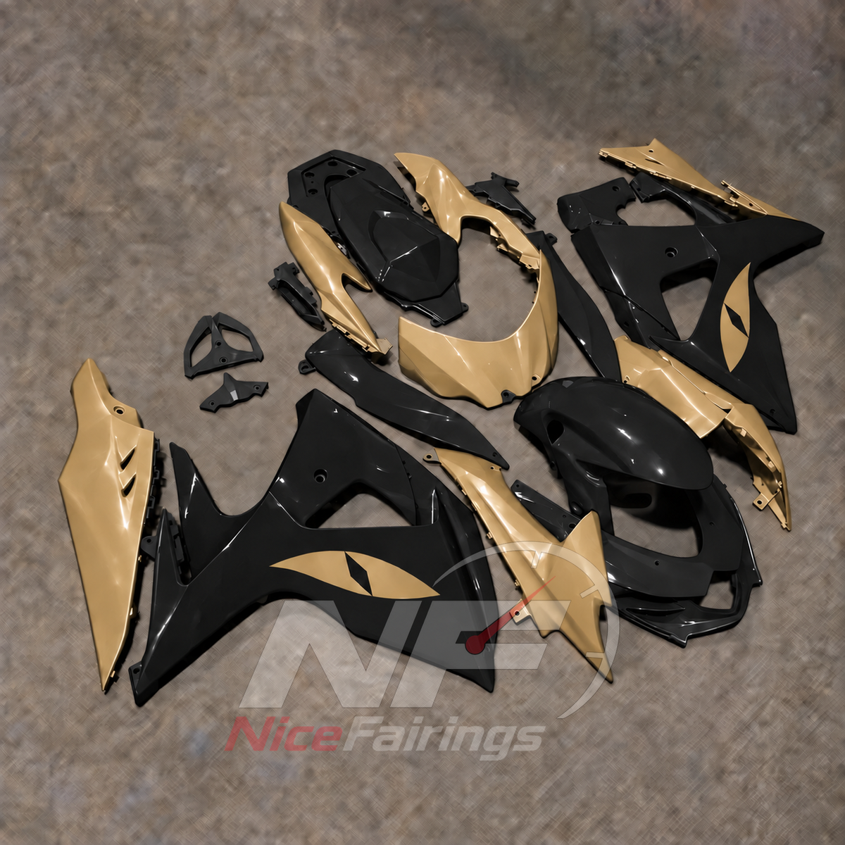 Custom-Painted Cowling Panel Set Fits 2009-2016 Suzuki GSX-R1000 K9 | NiceFairings - front angle image