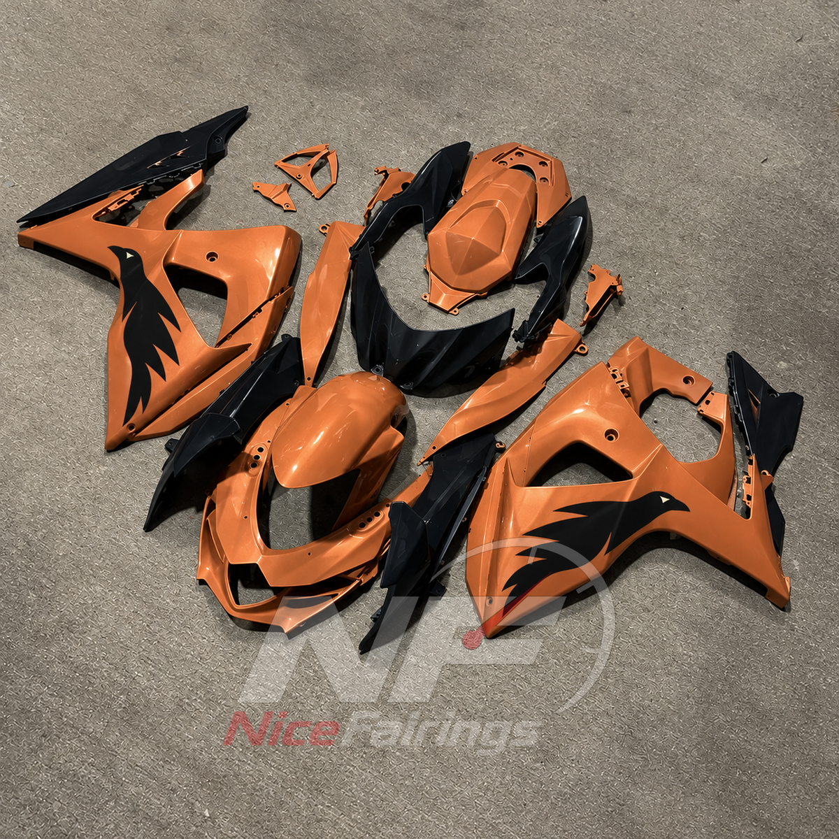Replacement Injection-Molded Cowling Set Fits Suzuki GSX-R1000 K9 2009-2016 | NiceFairings - front angle image