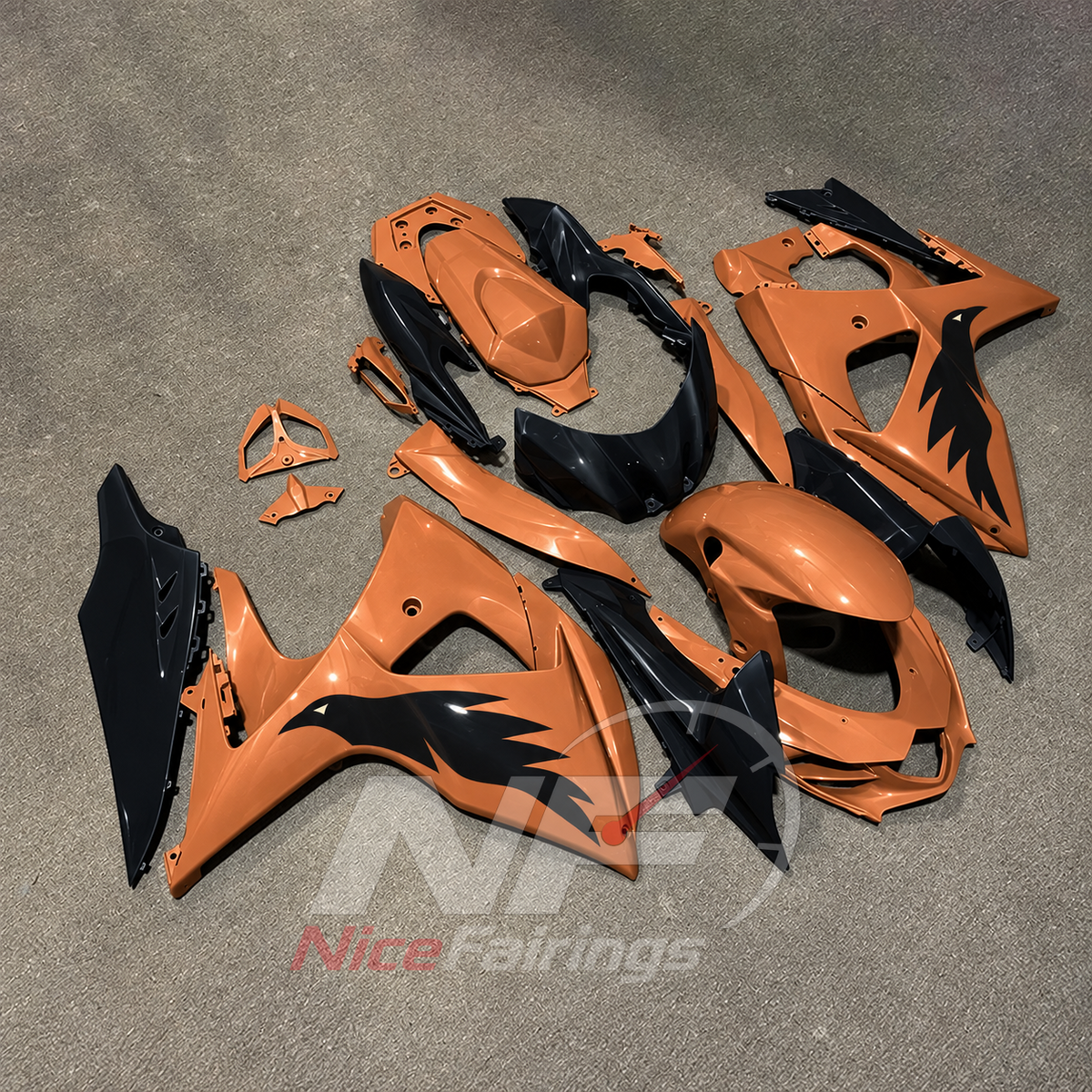 Replacement Injection-Molded Cowling Set Fits Suzuki GSX-R1000 K9 2009-2016 | NiceFairings - side angle image