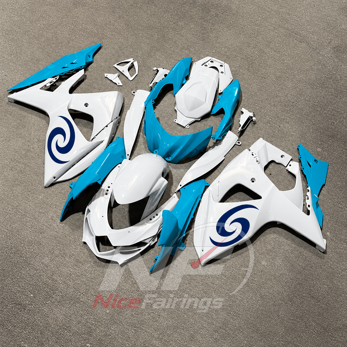 Replacement ABS Plastic Fairing Kit Compatible with Suzuki GSX-R1000 K9 2009-2016 | NiceFairings - front angle image