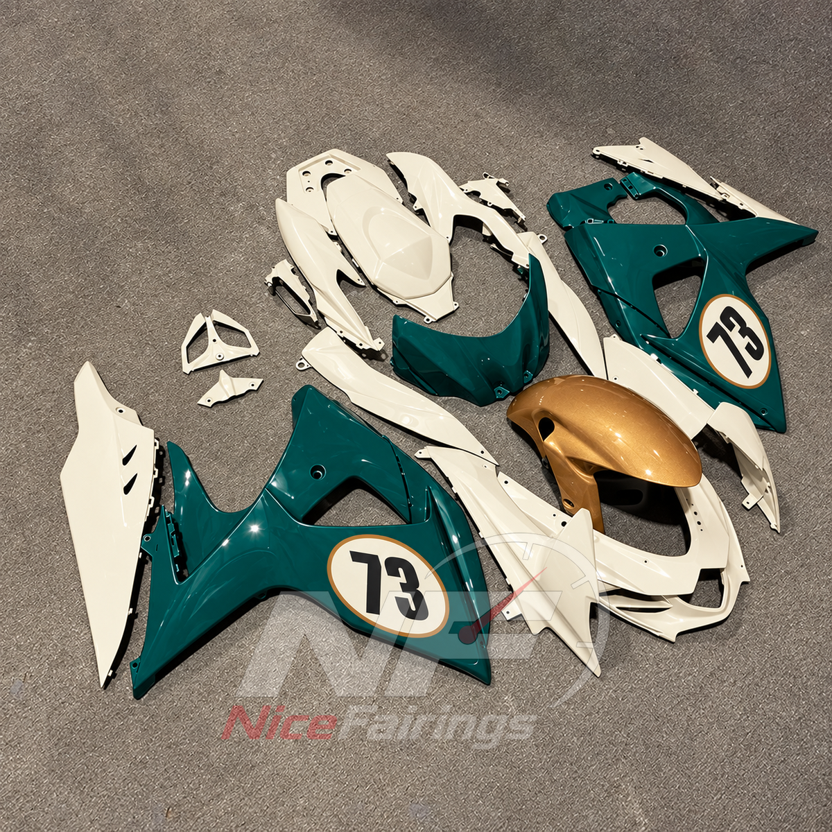 Painted ABS Injection Fairing Kit Fits Suzuki GSX-R1000 K9 2009-2016 | NiceFairings - side angle image