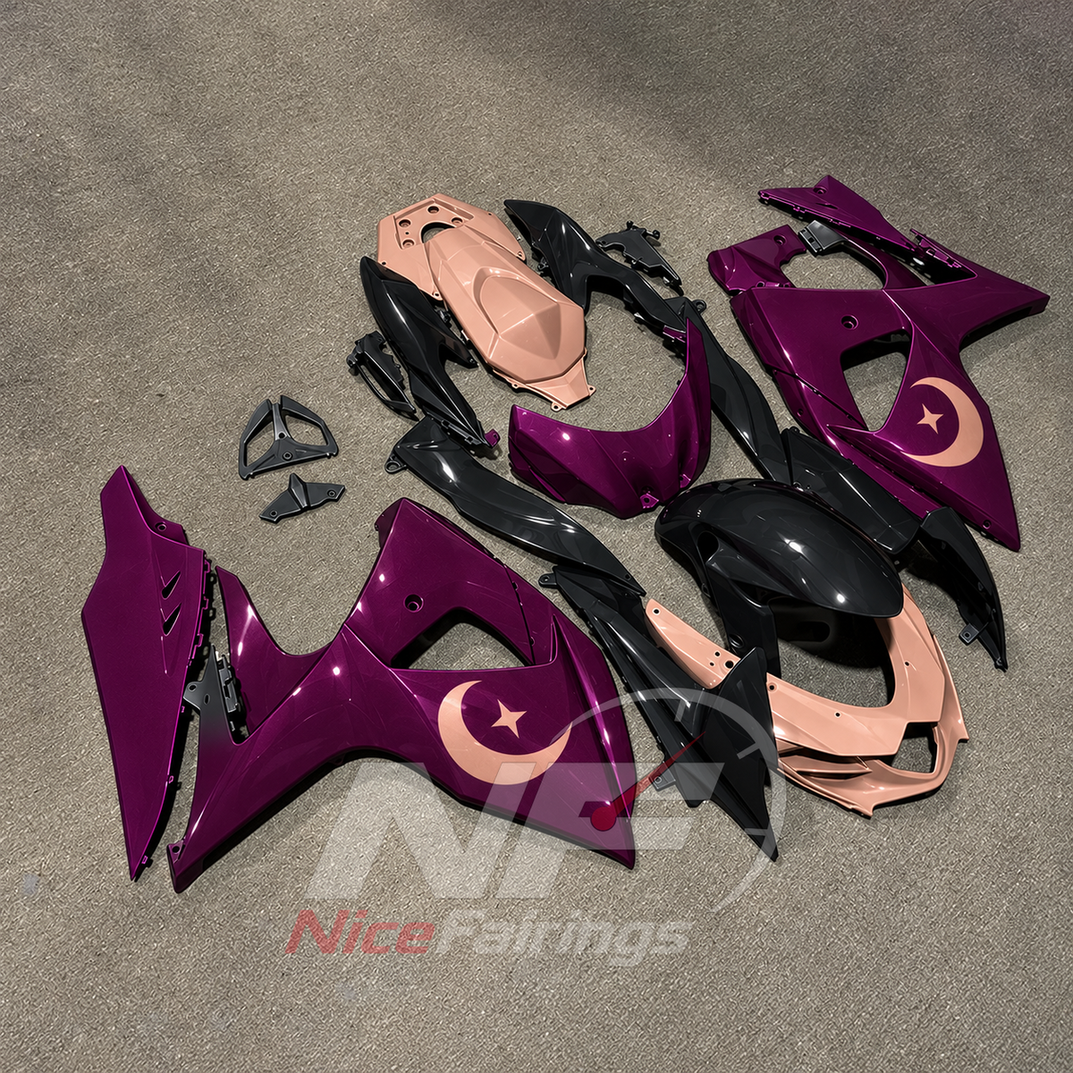 Injection-Molded Fairing Set Fits 2009-2016 Suzuki GSX-R1000 K9 | NiceFairings - side angle image