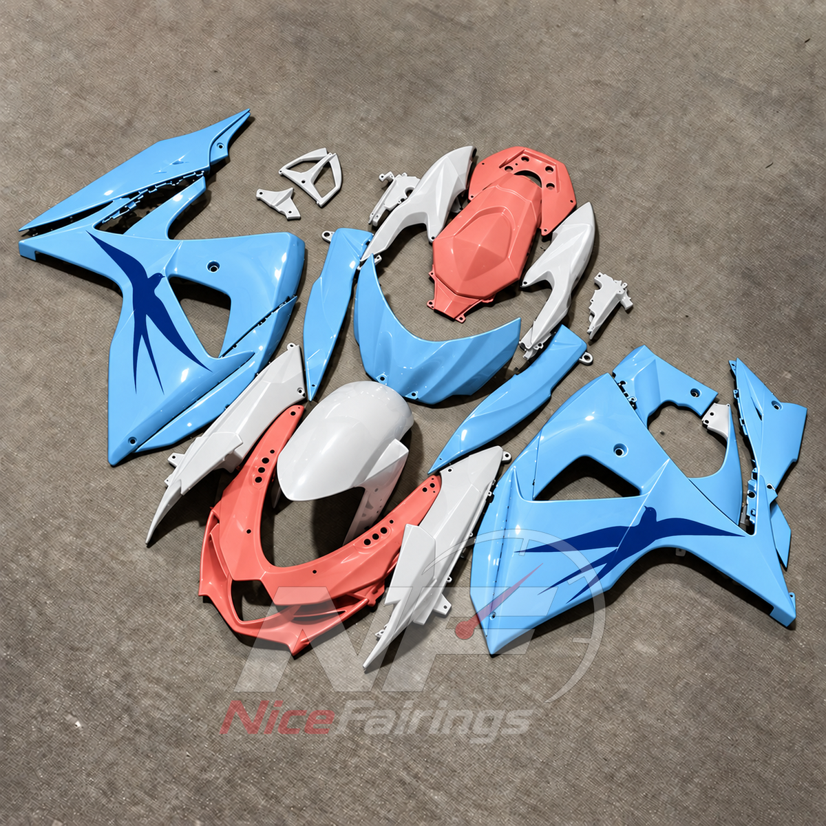 Painted ABS Fairing Panel Kit Compatible with Suzuki GSX-R1000 K9 2009-2016 | NiceFairings - side angle image