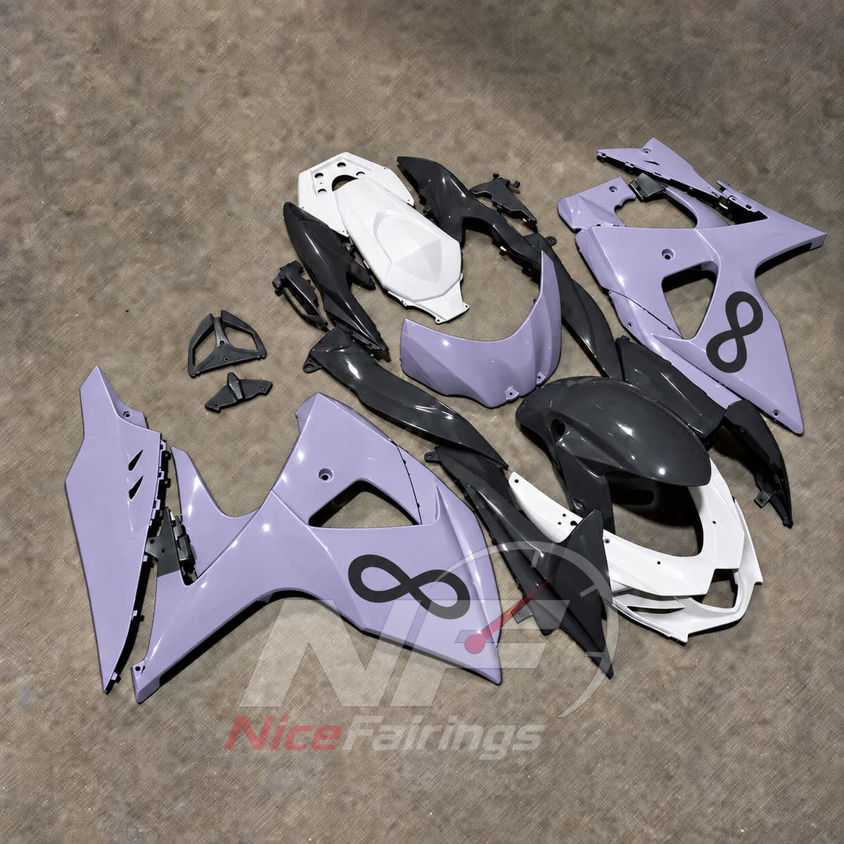 Custom-Painted Sportbike Fairing Set Fits 2009-2016 Suzuki GSX-R1000 K9 | NiceFairings - side angle image