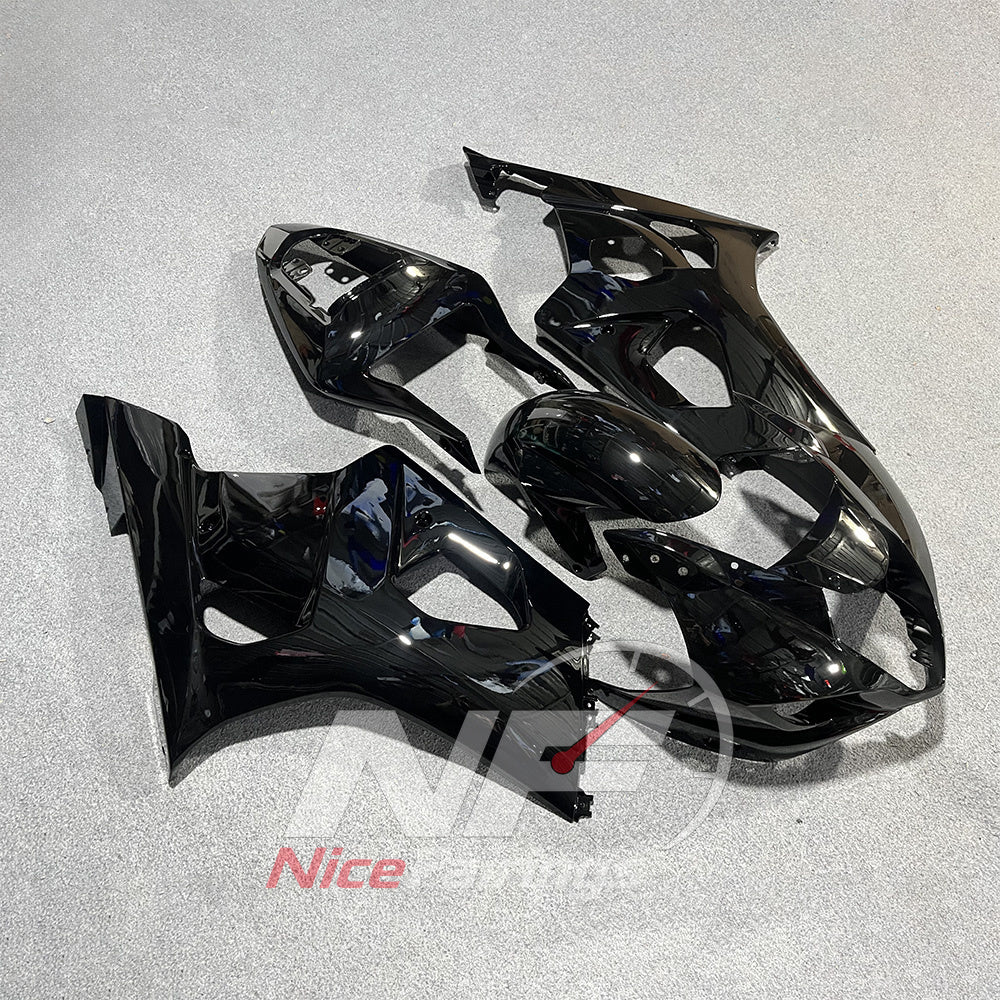 Replacement Plastics Kit Fits SUZUKI GSX-R1000 K3 2003-2004 - Black ABS, No Tank Cover | NiceFairings - front angle image