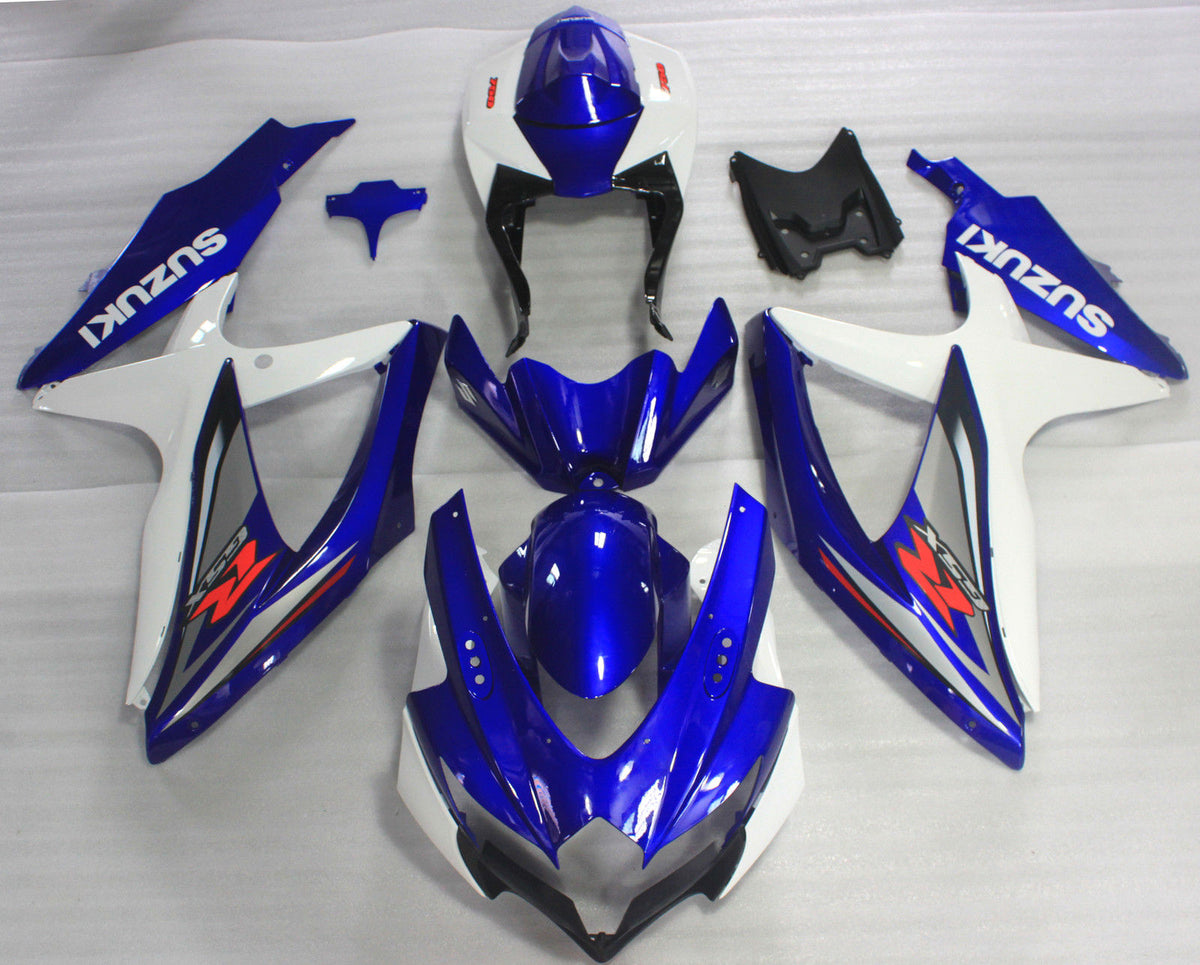 Suzuki GSX-R600 GSX-R750 K8 2008-2010 Custom Fairings Blue ABS Sportbike Plastics | NiceFairings