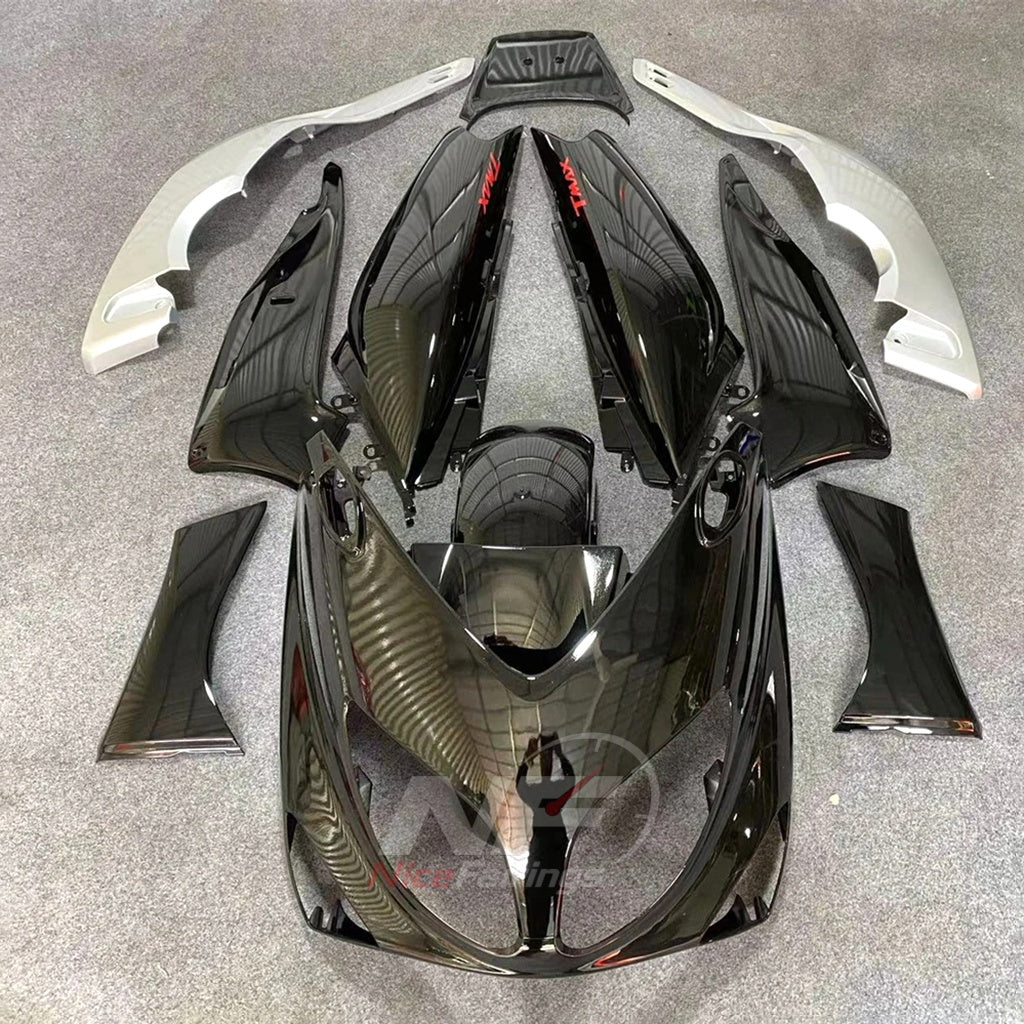 Replacement Fairings Fit 2001-2007 YAMAHA TMAX500 (T-MAX500) - Custom-Painted ABS Bodywork - Green Black | NiceFairings - paint design NO.6 option image