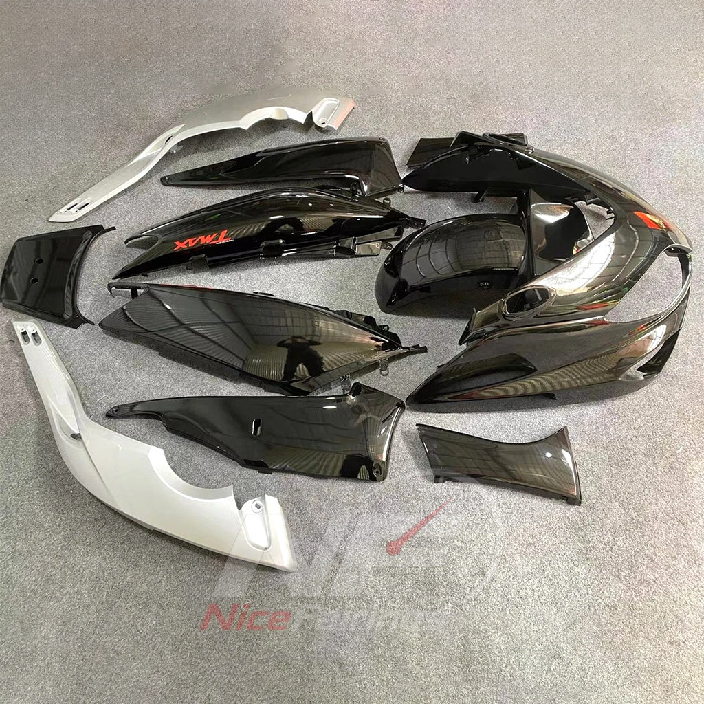 Fairings Kit Fits 2001-2007 YAMAHA TMAX500 (T-MAX500) - Replacement ABS Plastic - Gray White Black | NiceFairings - side angle image
