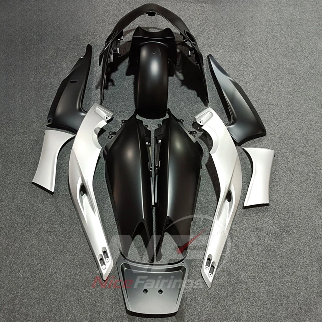 Custom Fairings Fit 2001-2007 YAMAHA TMAX500 - ABS Fairing Panels - Black White Side Panels | NiceFairings - side angle image