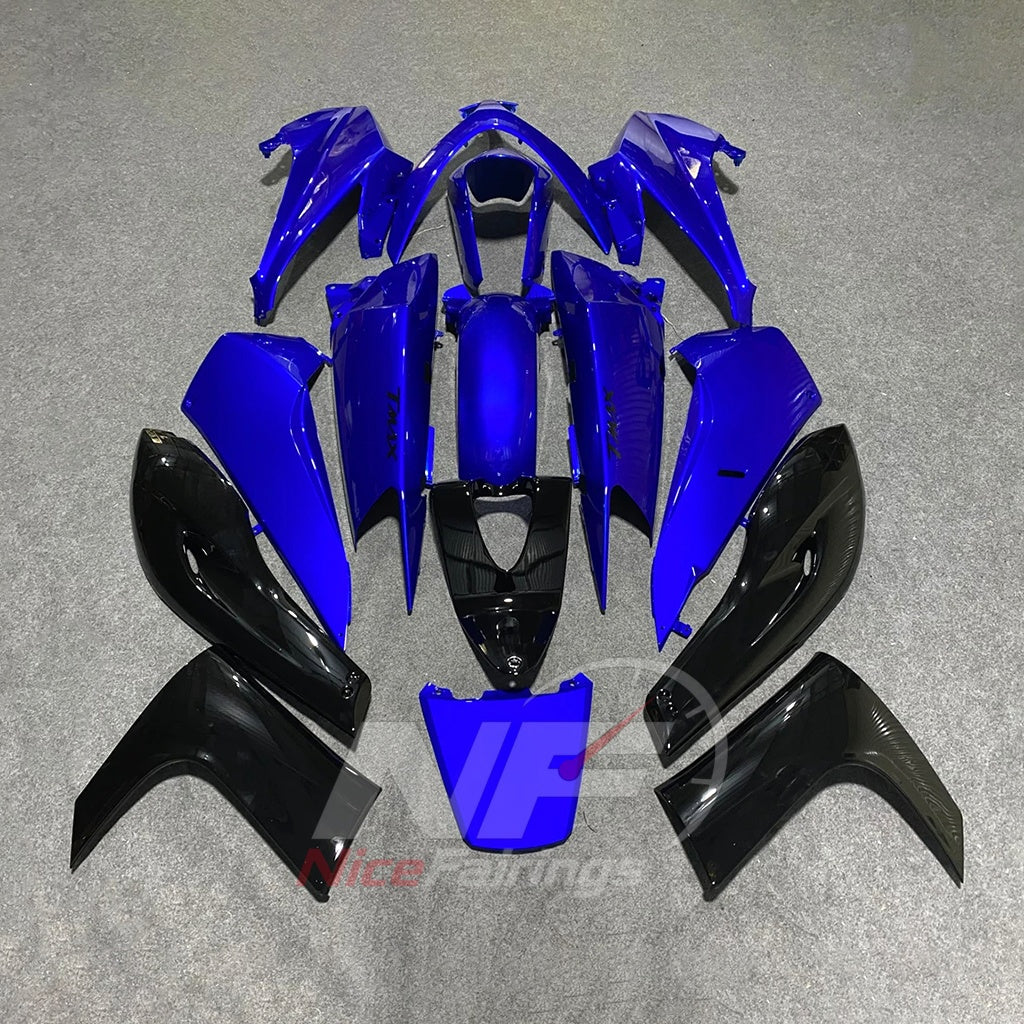 Fairings Kit Fits 2008-2011 YAMAHA TMAX500 (TMAX-500) - Replacement ABS Plastic - Blue Black | NiceFairings - side angle image