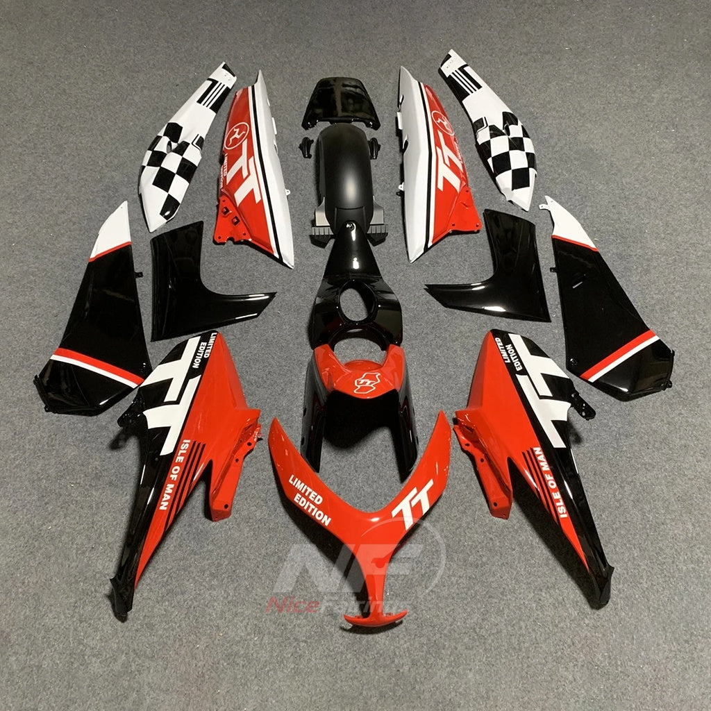 Aftermarket Fairing Kit Fits 2008-2011 YAMAHA TMAX500 - Scooter ABS Bodywork - Black Silver | NiceFairings - paint design NO.6 option image