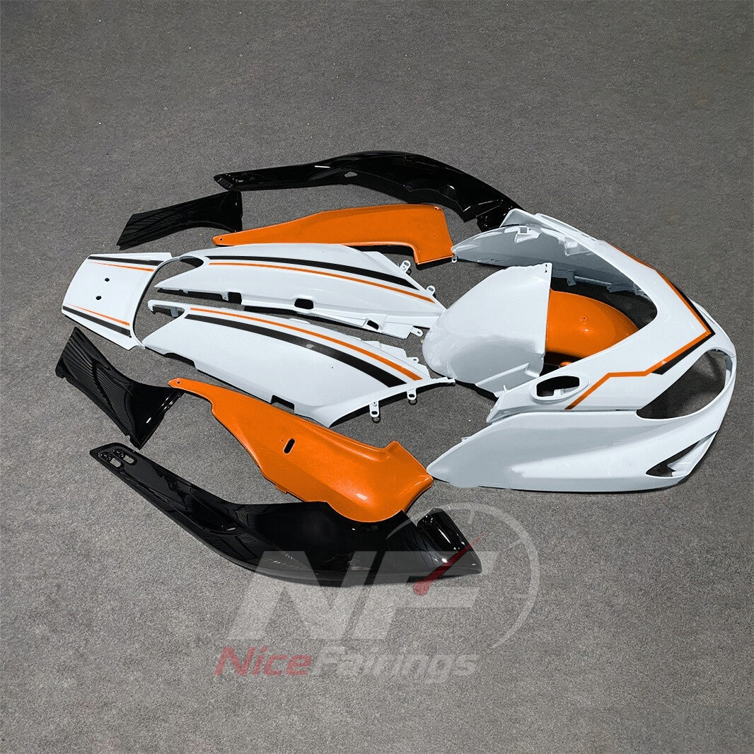 ABS Plastic Fairing Kit Fits 2001-2007 YAMAHA TMAX500 - Scooter Bodywork - White Orange Black | NiceFairings - side angle image