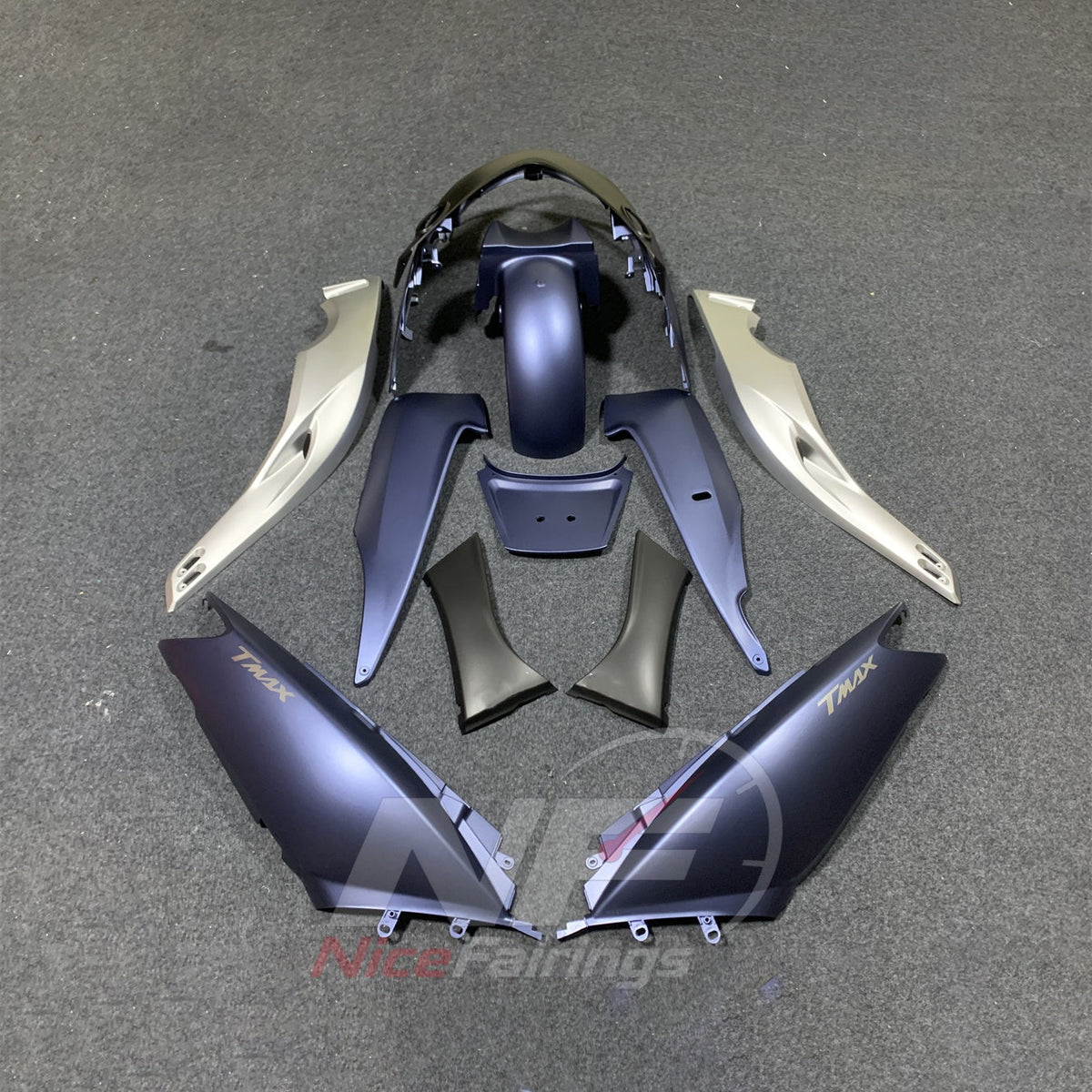 Motorcycle Fairing Kit Fits 2001-2007 YAMAHA TMAX500 (T-MAX500) - Aftermarket ABS Panels - Purple Silver Black | NiceFairings - front angle image