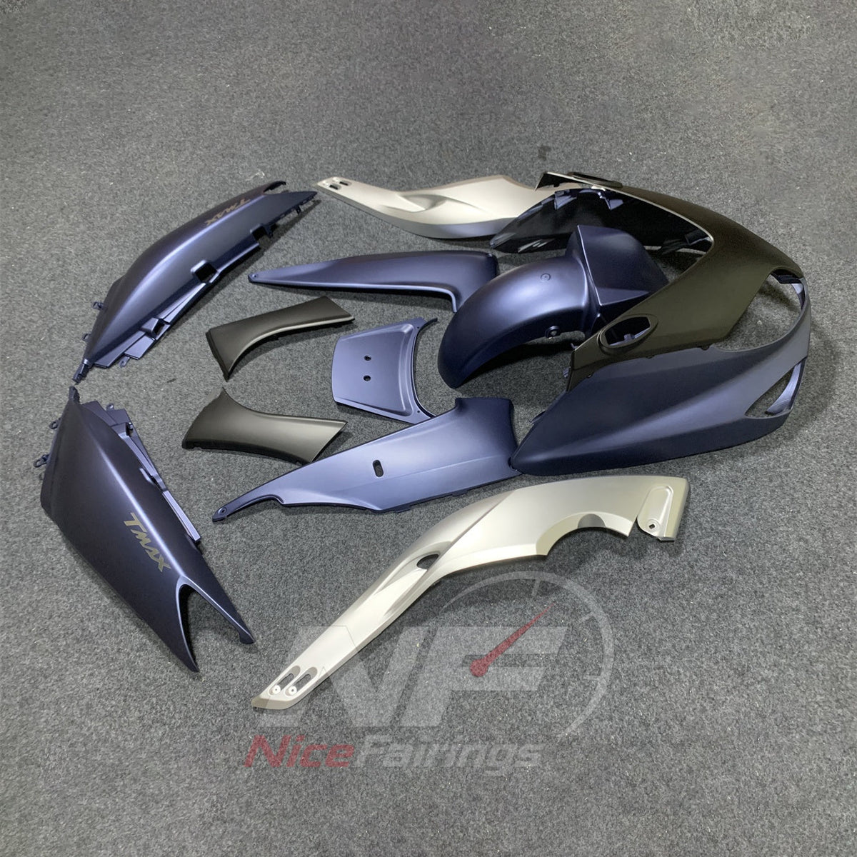 Motorcycle Fairing Kit Fits 2001-2007 YAMAHA TMAX500 (T-MAX500) - Aftermarket ABS Panels - Purple Silver Black | NiceFairings - side angle image