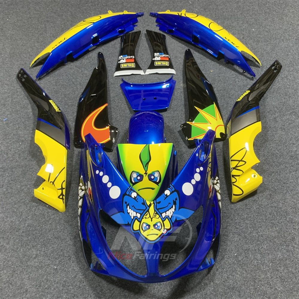 Scooter Fairing Kit Fits 2001-2007 YAMAHA TMAX500 (T-MAX500) - Aftermarket ABS Panels - Blue Yellow Graphic | NiceFairings - main product image