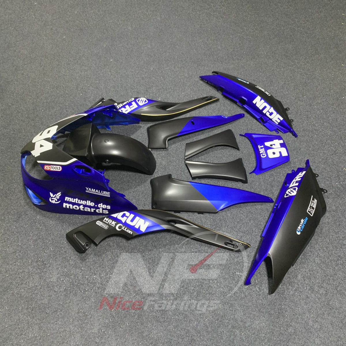 Fairings Kit Fits 2001-2007 YAMAHA TMAX500 (T-MAX500) - Replacement ABS Plastic - Blue Black Racing | NiceFairings - front angle image
