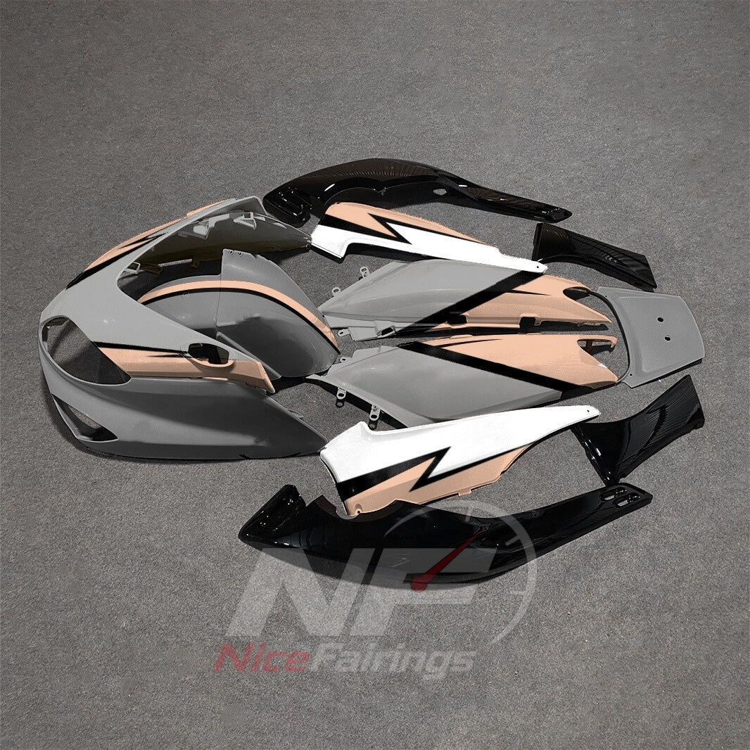 Custom Fairings Fit 2001-2007 YAMAHA TMAX500 - ABS Fairing Panels - Beige Black | NiceFairings - front angle image