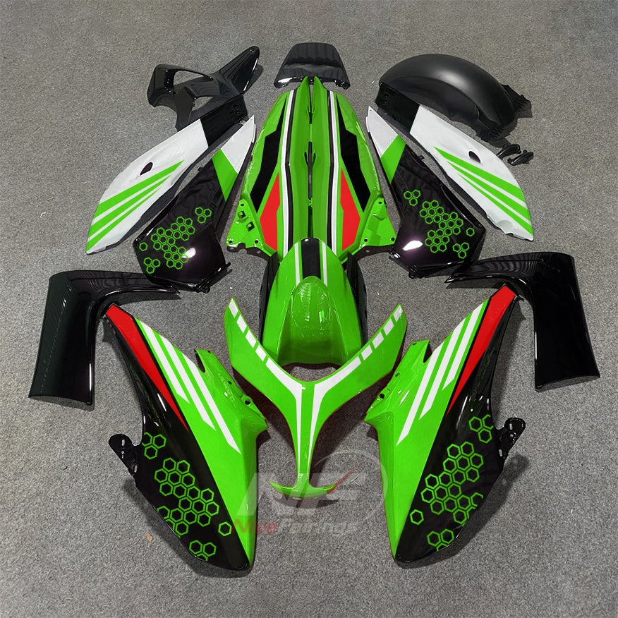 Replacement Fairings Fit 2008-2011 YAMAHA TMAX500 (TMAX-500) - ABS Plastic Bodywork - White Black Sport | NiceFairings - paint design NO.6 option image