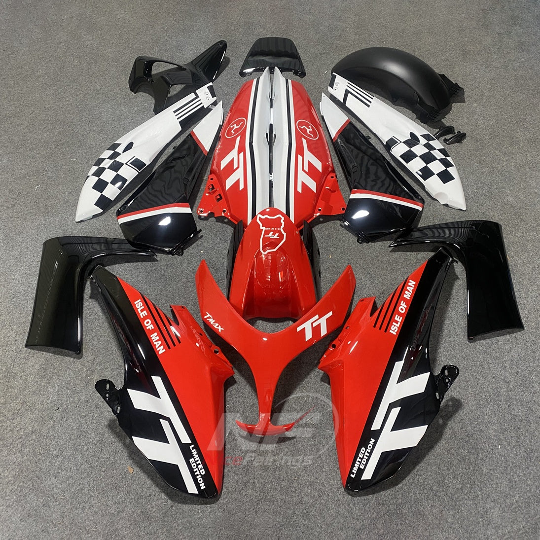 Custom Fairings Fit 2008-2011 YAMAHA TMAX500 - ABS Plastic Bodywork - Red Black White | NiceFairings - main product image