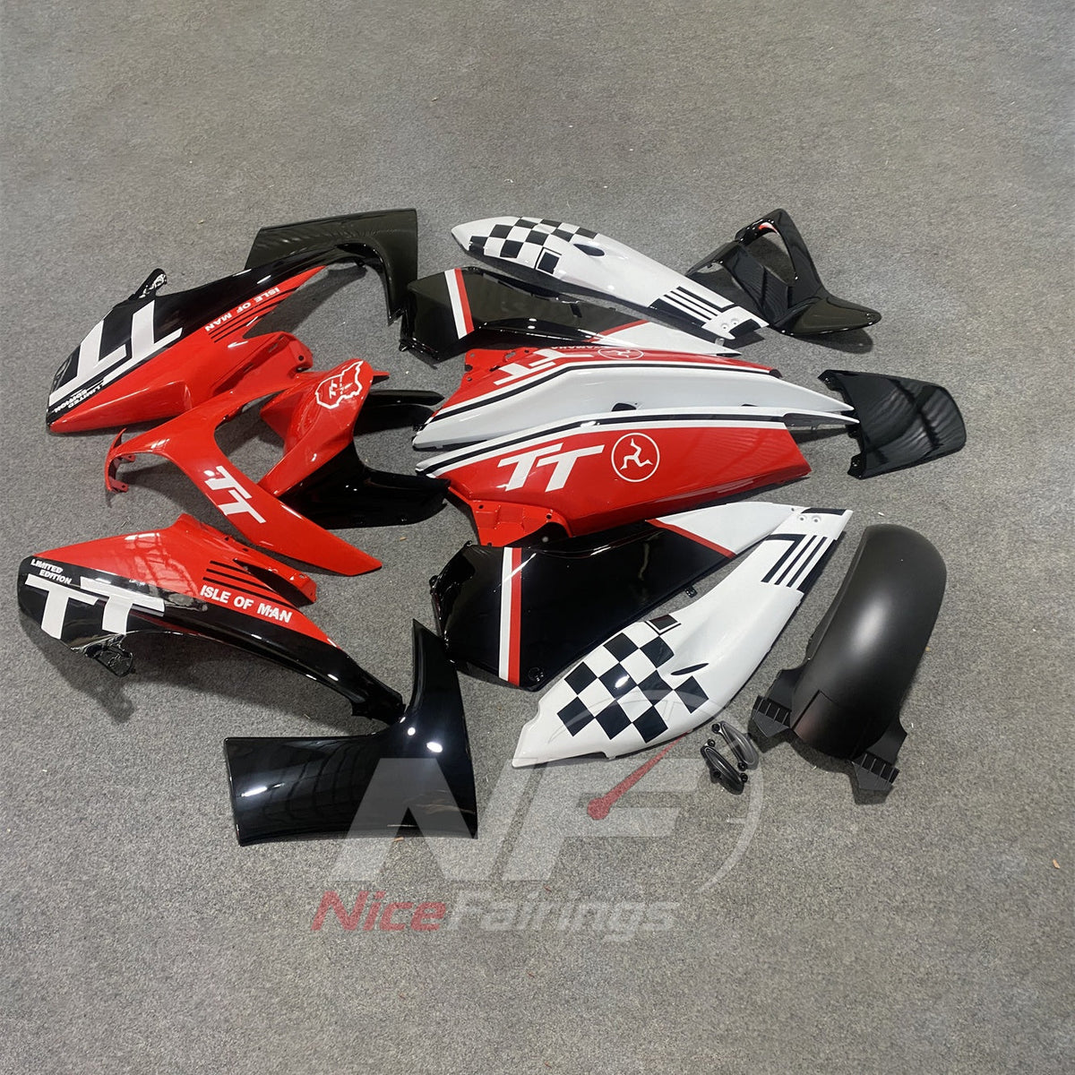 Custom Fairings Fit 2008-2011 YAMAHA TMAX500 - ABS Plastic Bodywork - Red Black White | NiceFairings - front angle image