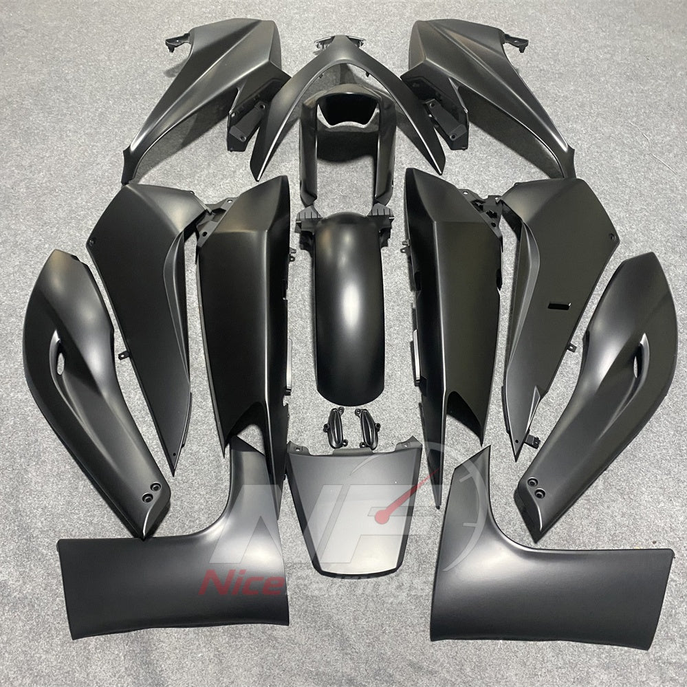 Aftermarket Fairing Kit Fits 2008-2011 YAMAHA TMAX500 - ABS Plastic Bodywork - Dark Gray Black | NiceFairings - side angle image