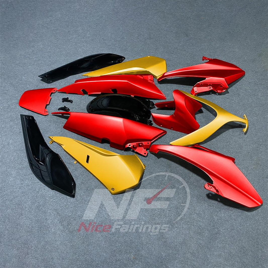 ABS Plastic Fairing Kit Fits 2008-2011 YAMAHA TMAX500 - Scooter Bodywork - Red Yellow Black | NiceFairings - side angle image