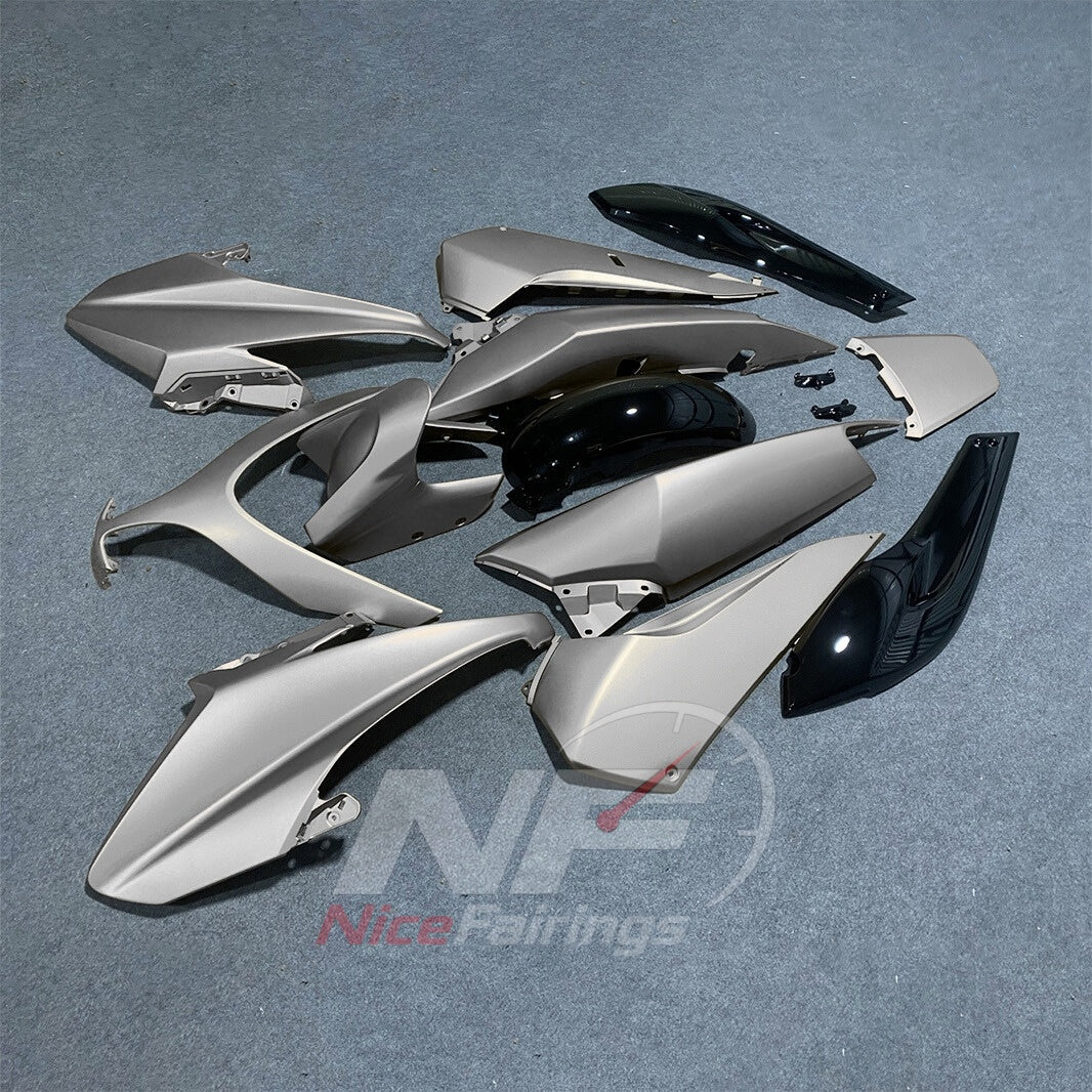 Scooter Fairing Kit Fits 2008-2011 YAMAHA TMAX500 (TMAX-500) - Aftermarket ABS Panels - Silver Gray Black | NiceFairings - front angle image