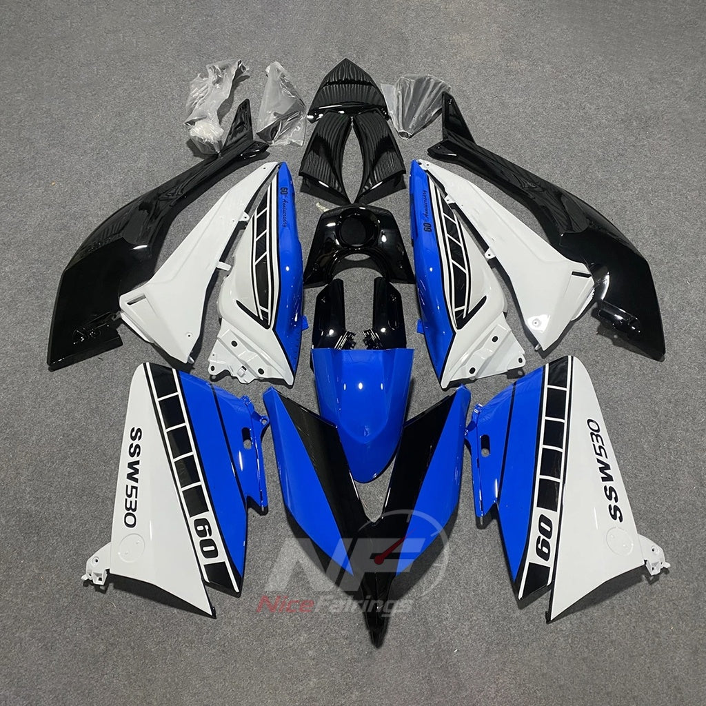 Aftermarket ABS Cowling Set Fits YAMAHA TMAX530 SJ09 2012-2014 - Blue White Graphic | NiceFairings - main product image