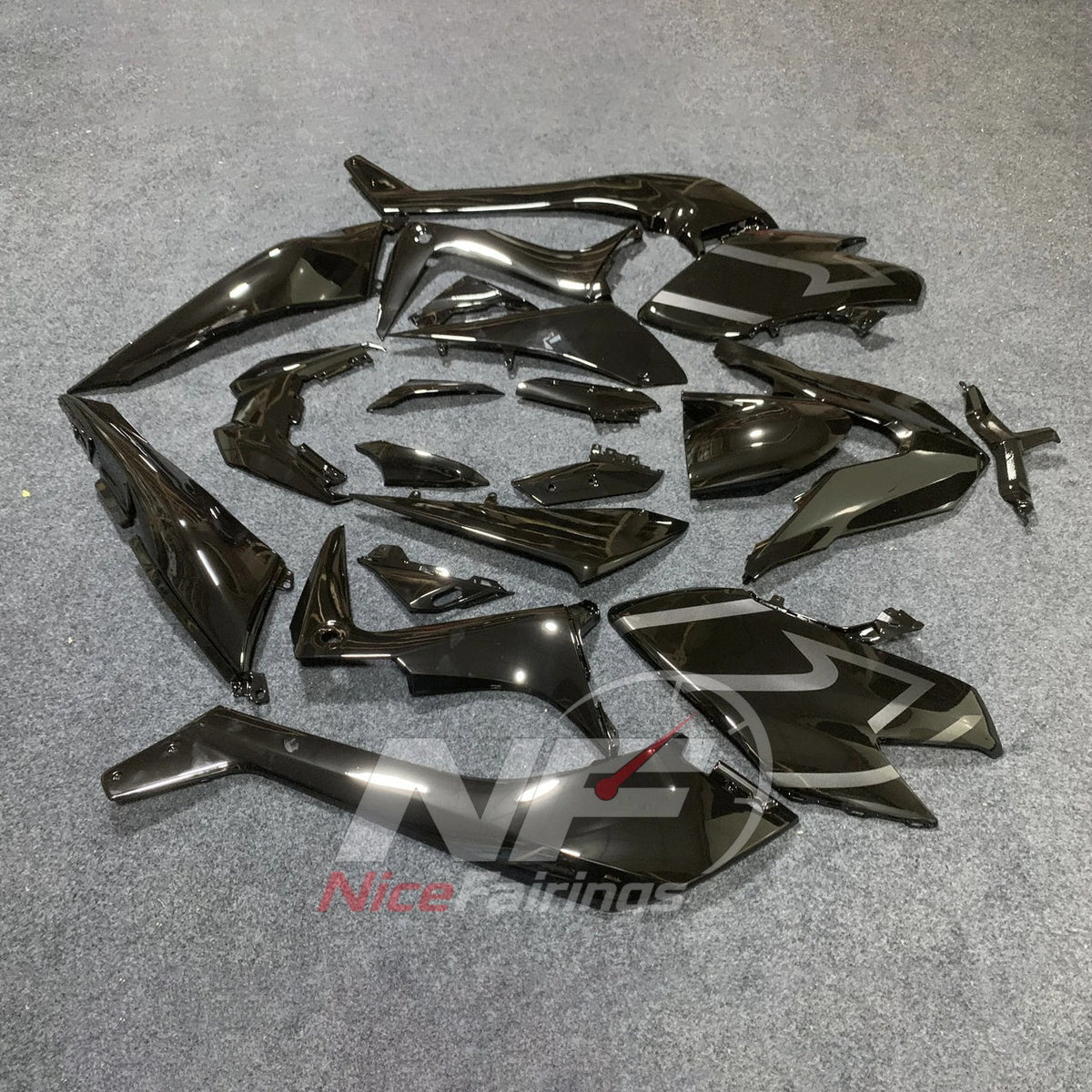 Aftermarket Black ABS Injection Fairing Kit Fits 2017-2019 YAMAHA TMAX530 SJ14 | NiceFairings - front angle image