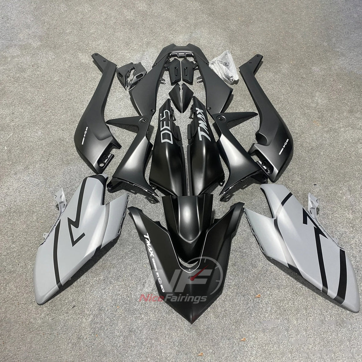 Aftermarket Black ABS Injection Fairing Kit Fits 2017-2019 YAMAHA TMAX530 SJ14 | NiceFairings - paint design NO.3 option image