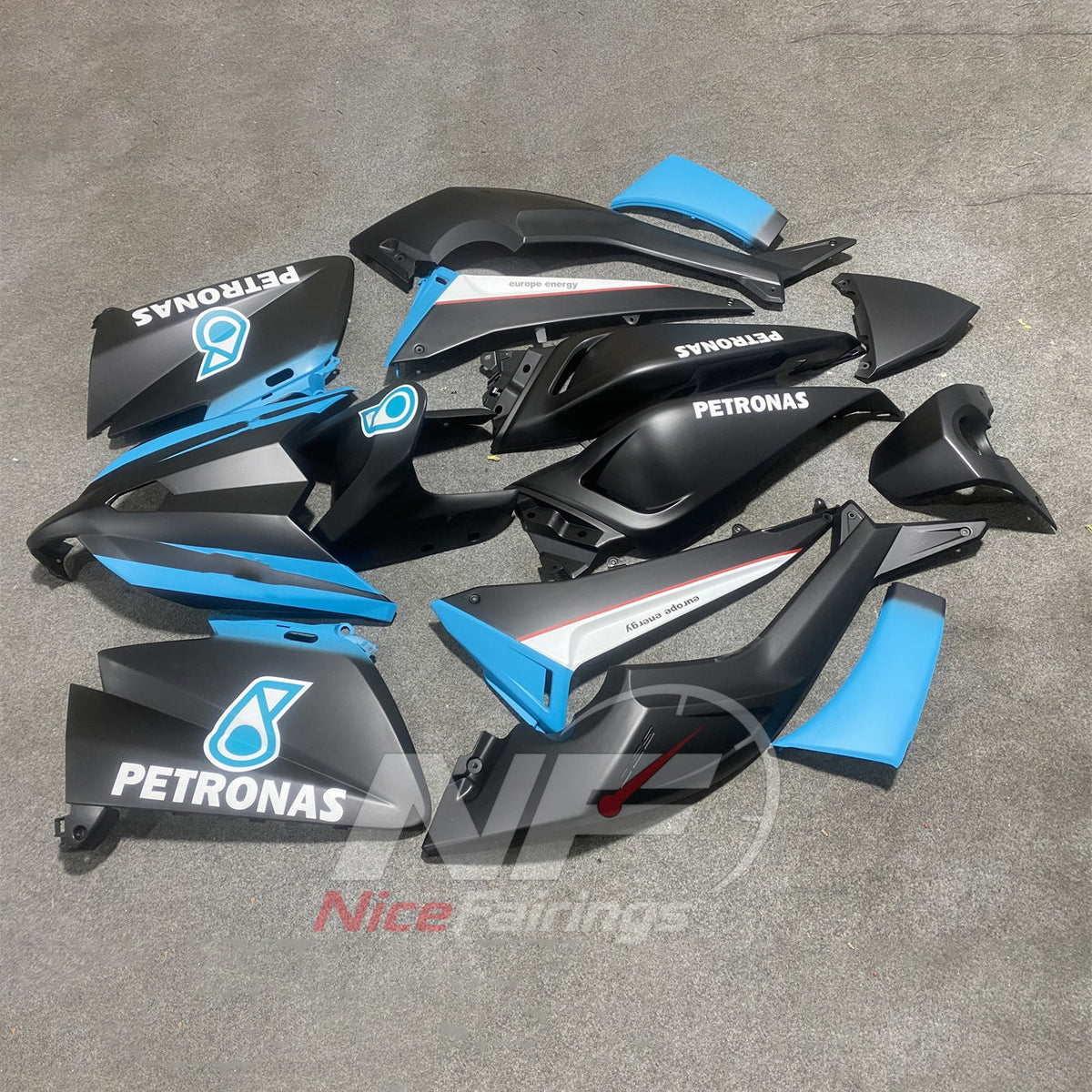 Sportbike ABS Bodywork Set Fits YAMAHA TMAX530 SJ09 2012-2014 - Blue Graphic | NiceFairings - front angle image