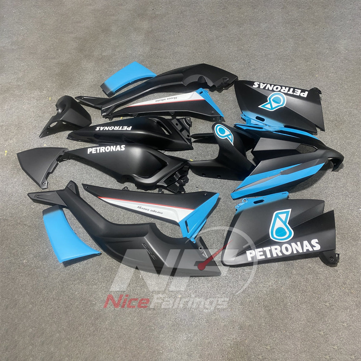Sportbike ABS Bodywork Set Fits YAMAHA TMAX530 SJ09 2012-2014 - Blue Graphic | NiceFairings - side angle image