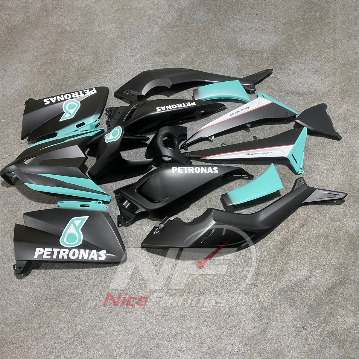 Motorcycle ABS Fairing Kit Fits YAMAHA TMAX530 SJ09 2012-2014 - Aqua Graphic | NiceFairings - front angle image