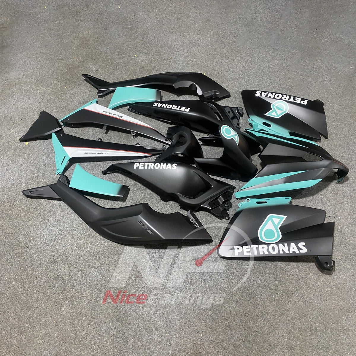 Motorcycle ABS Fairing Kit Fits YAMAHA TMAX530 SJ09 2012-2014 - Aqua Graphic | NiceFairings - side angle image