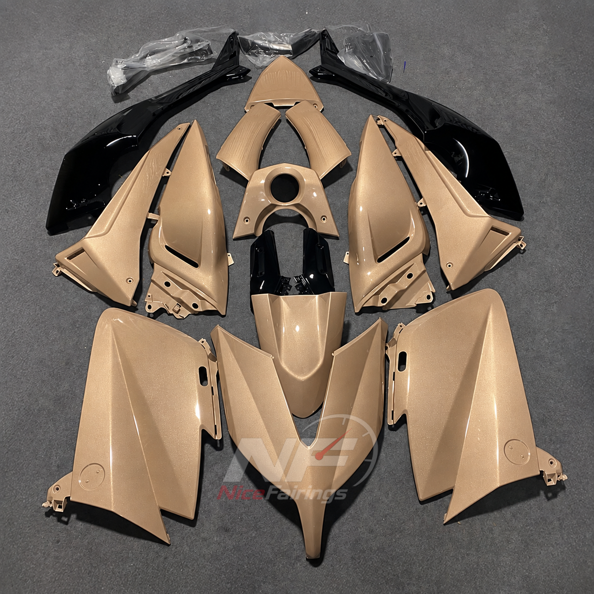 Replacement Gold ABS Motorcycle Fairings Compatible with YAMAHA TMAX530 2015-2016 | NiceFairings - paint design NO.4 option image