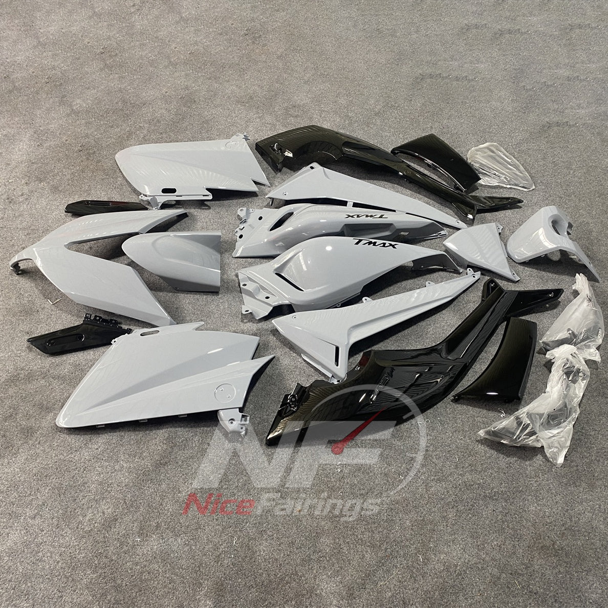 Painted White ABS Cowling Set Fits 2015-2016 YAMAHA TMAX530 | NiceFairings - front angle image