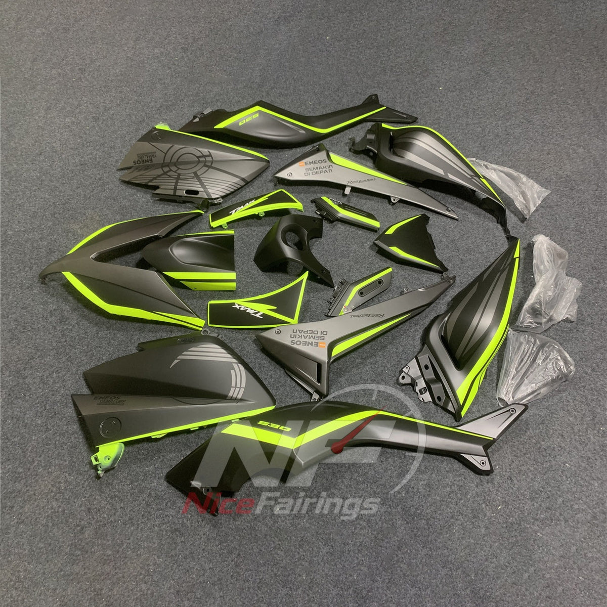 Premium Gray ABS Plastic Bodywork Kit Fits YAMAHA TMAX530 2015-2016 | NiceFairings - front angle image