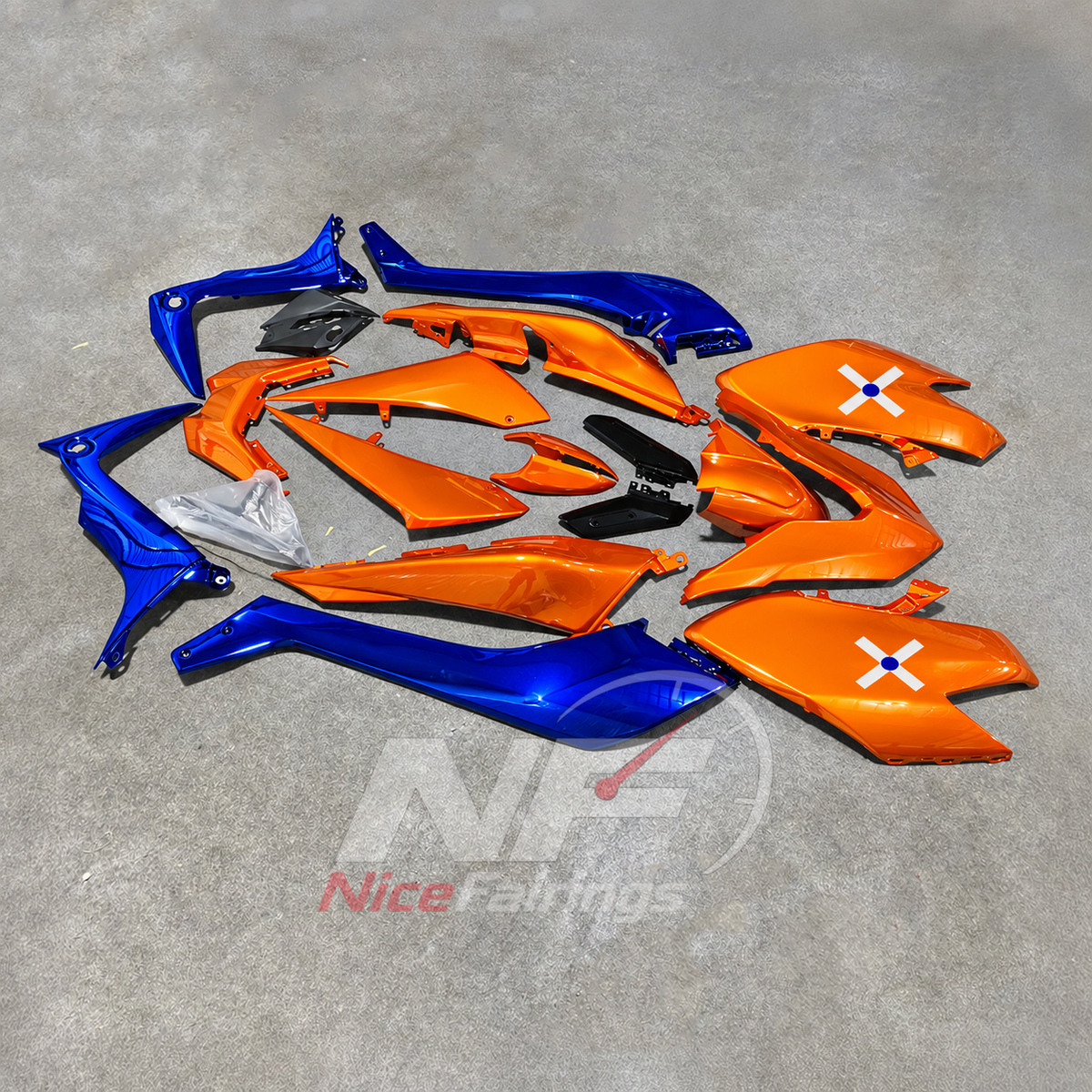 Race-Grade Orange Injection-Molded Fairings Compatible with YAMAHA TMAX530 SJ14 2017-2019 | NiceFairings - front angle image