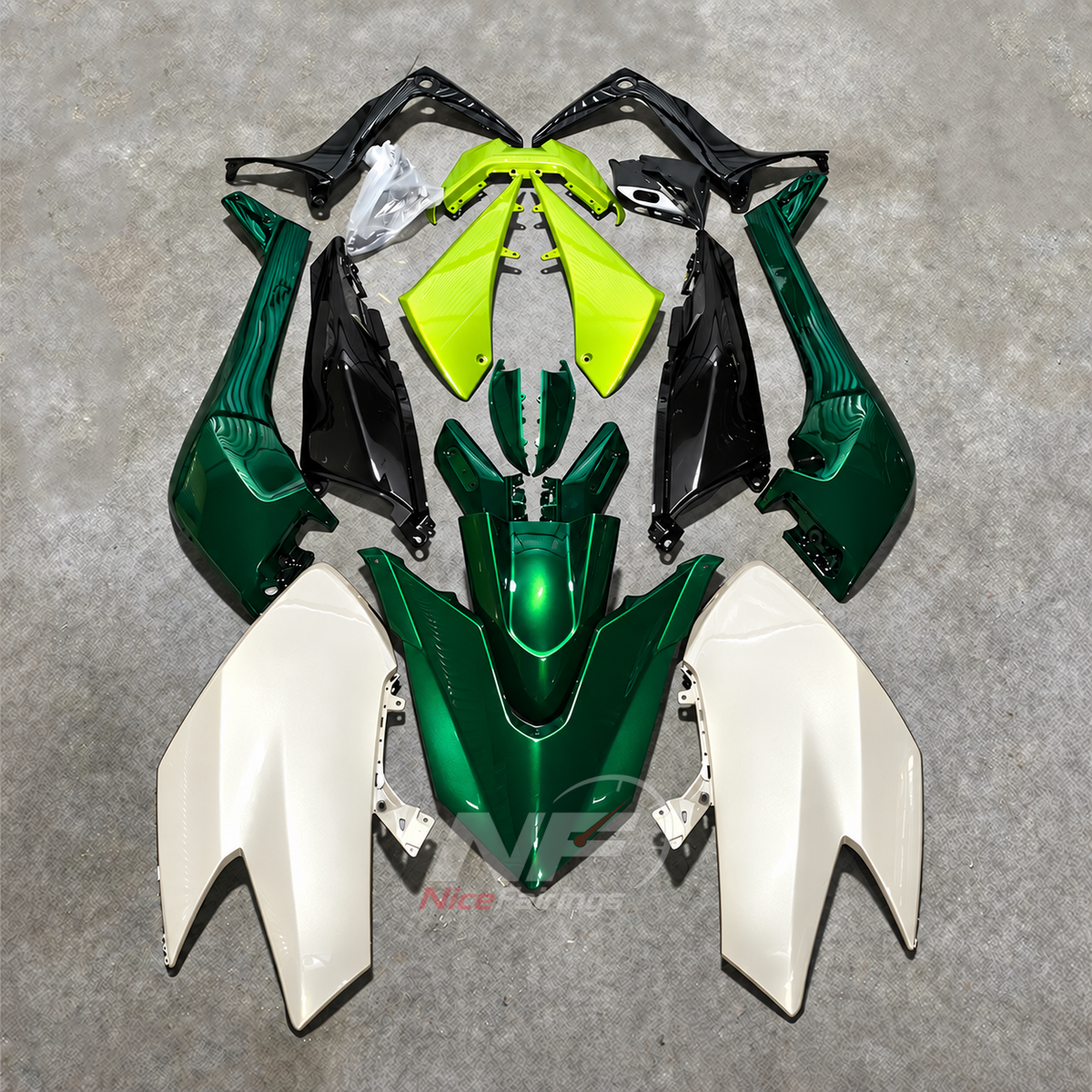 Premium Green Replacement Body Panels Compatible with 2017-2019 YAMAHA TMAX530 SJ14 | NiceFairings - paint design NO.3 option image