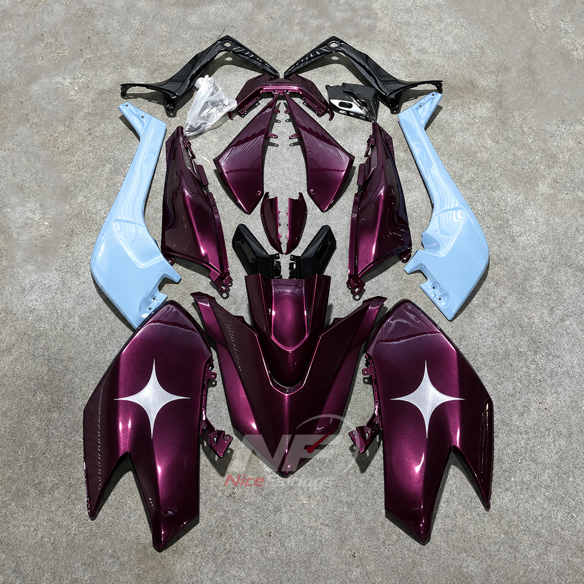 Replacement Purple ABS Plastic Fairing Kit Fits YAMAHA TMAX530 SJ14 2017-2019 | NiceFairings - paint design NO.5 option image