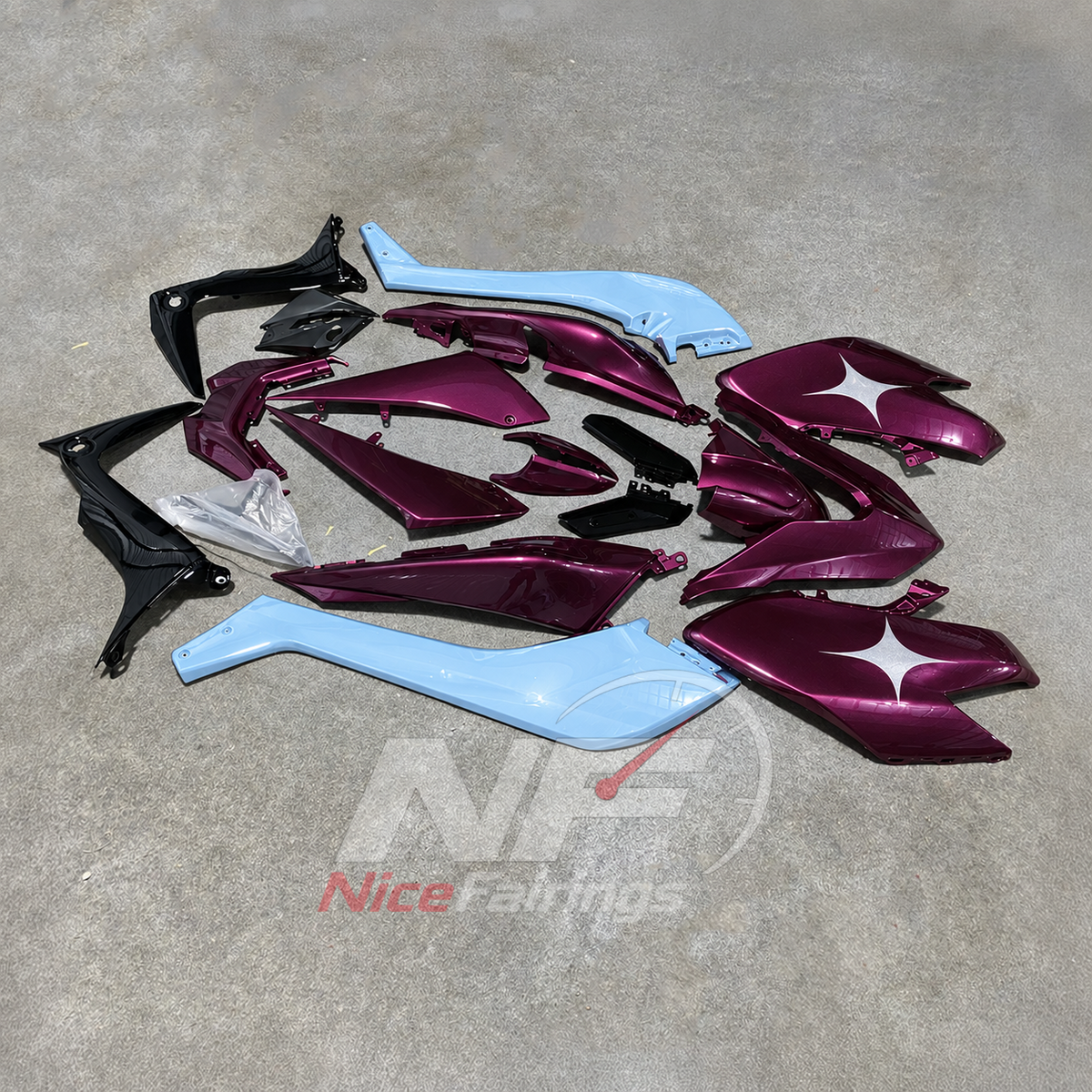 Burgundy ABS Plastic Bodywork Kit Fits YAMAHA TMAX530 SJ14 2017-2019 | NiceFairings - front angle image