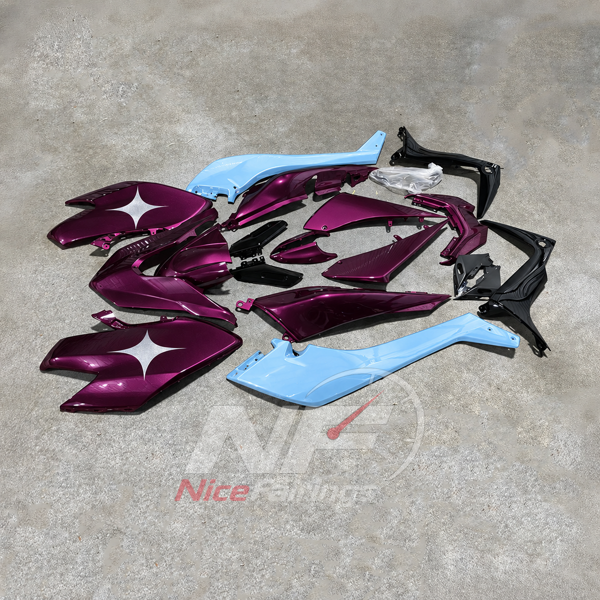 Burgundy ABS Plastic Bodywork Kit Fits YAMAHA TMAX530 SJ14 2017-2019 | NiceFairings - side angle image