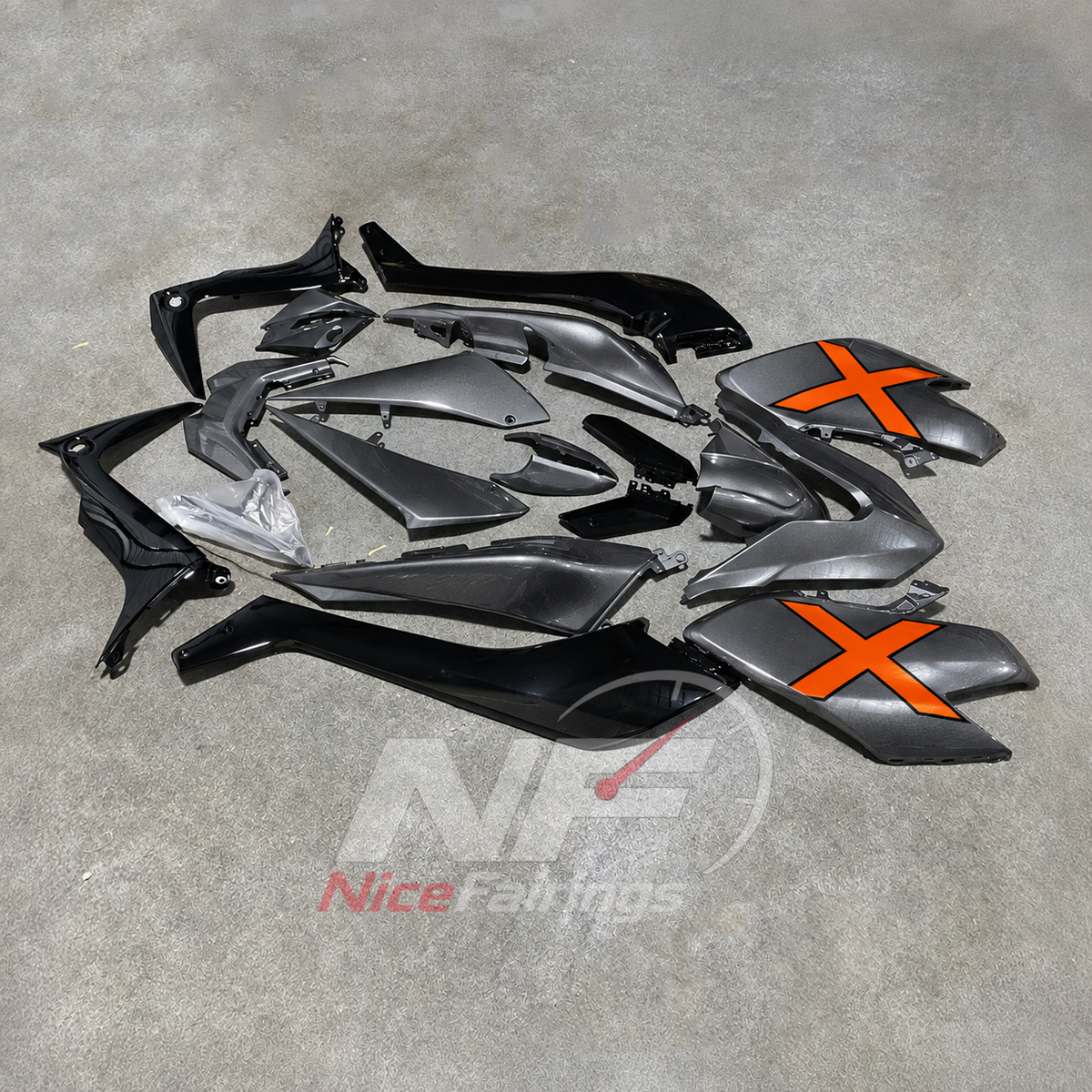 Custom-Painted Gray Injection-Molded Bodywork Set Fits 2017-2019 YAMAHA TMAX530 SJ14 | NiceFairings - side angle image